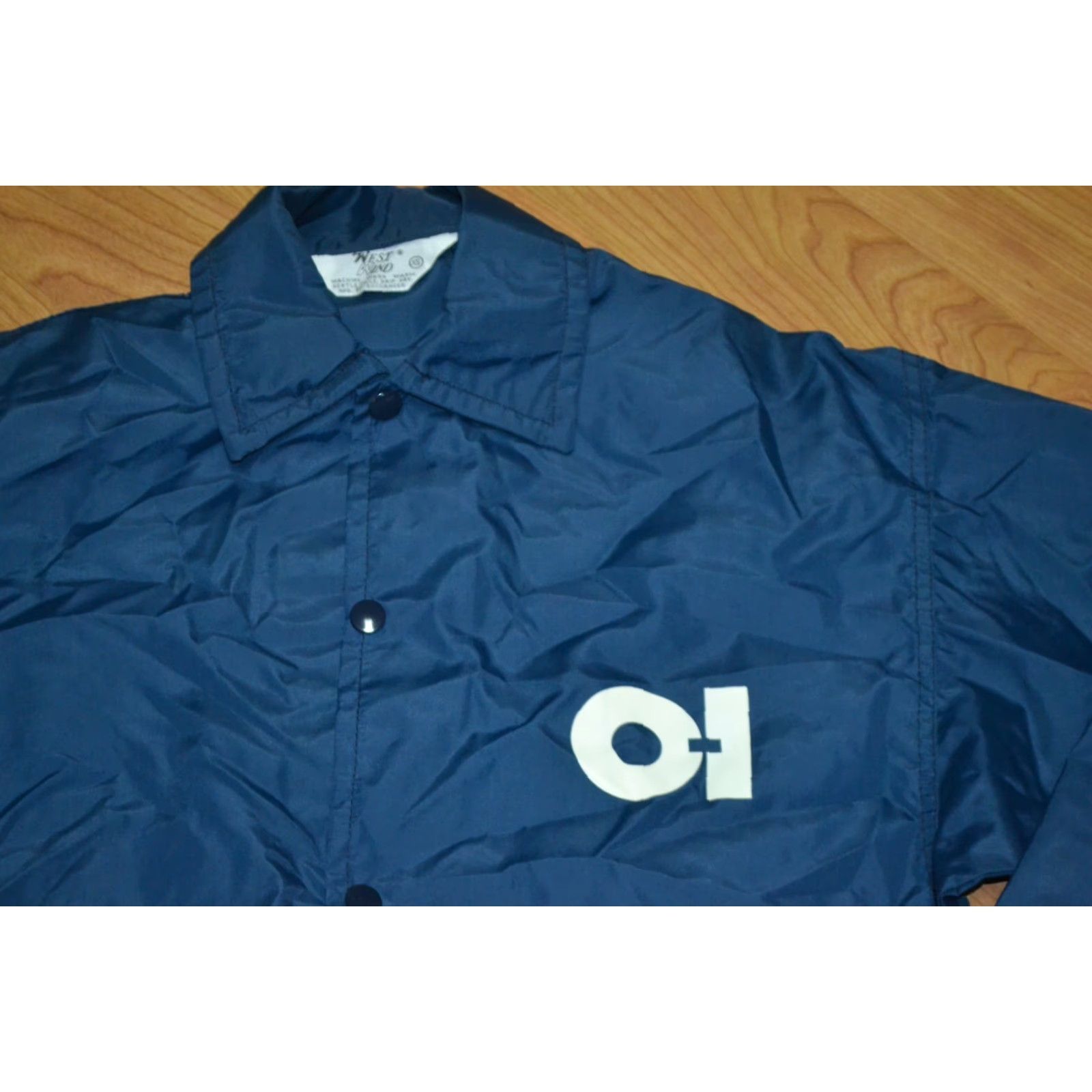 Logo 7 VINTAGE West Wind Jacket Windbreaker Nylon Button Up XS Small Blue Men's Run Work 90s Owens Illinois Logo Size US XS / EU 42 / 0 - 2 Thumbnail