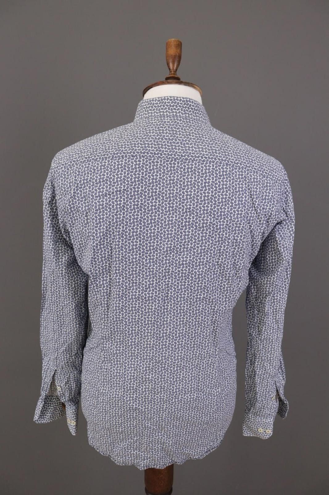 Eton Eton Slim Blue Floral Poplin Button Down Shirt Size 41 / 16 Size US M / EU 48-50 / 2 - 10 Thumbnail