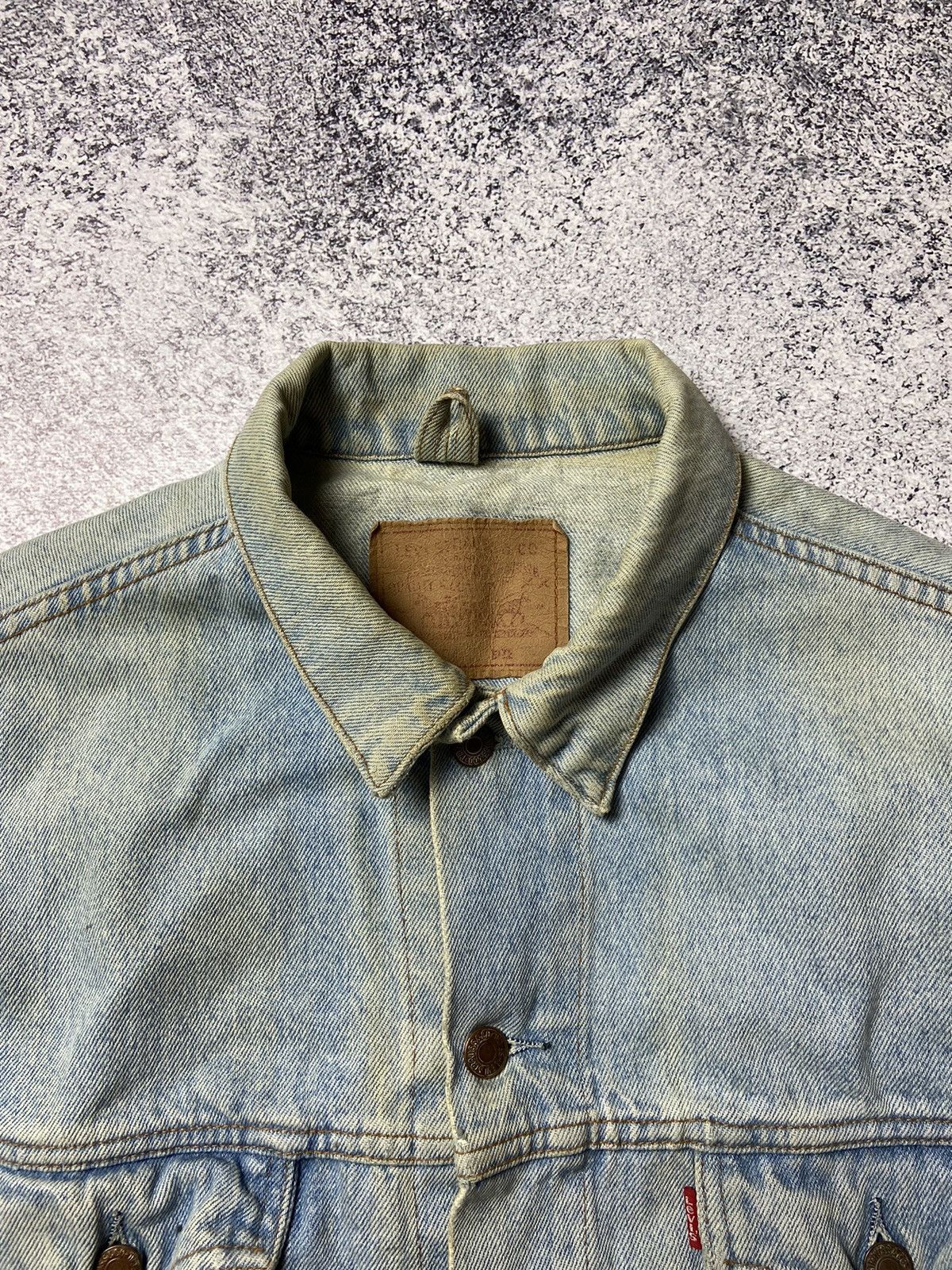 Levi's × Levi's Vintage Clothing Rare 90s Levi’s Denim Jacket Blue Distressed Jeans Size US XL / EU 56 / 4 - 7 Thumbnail