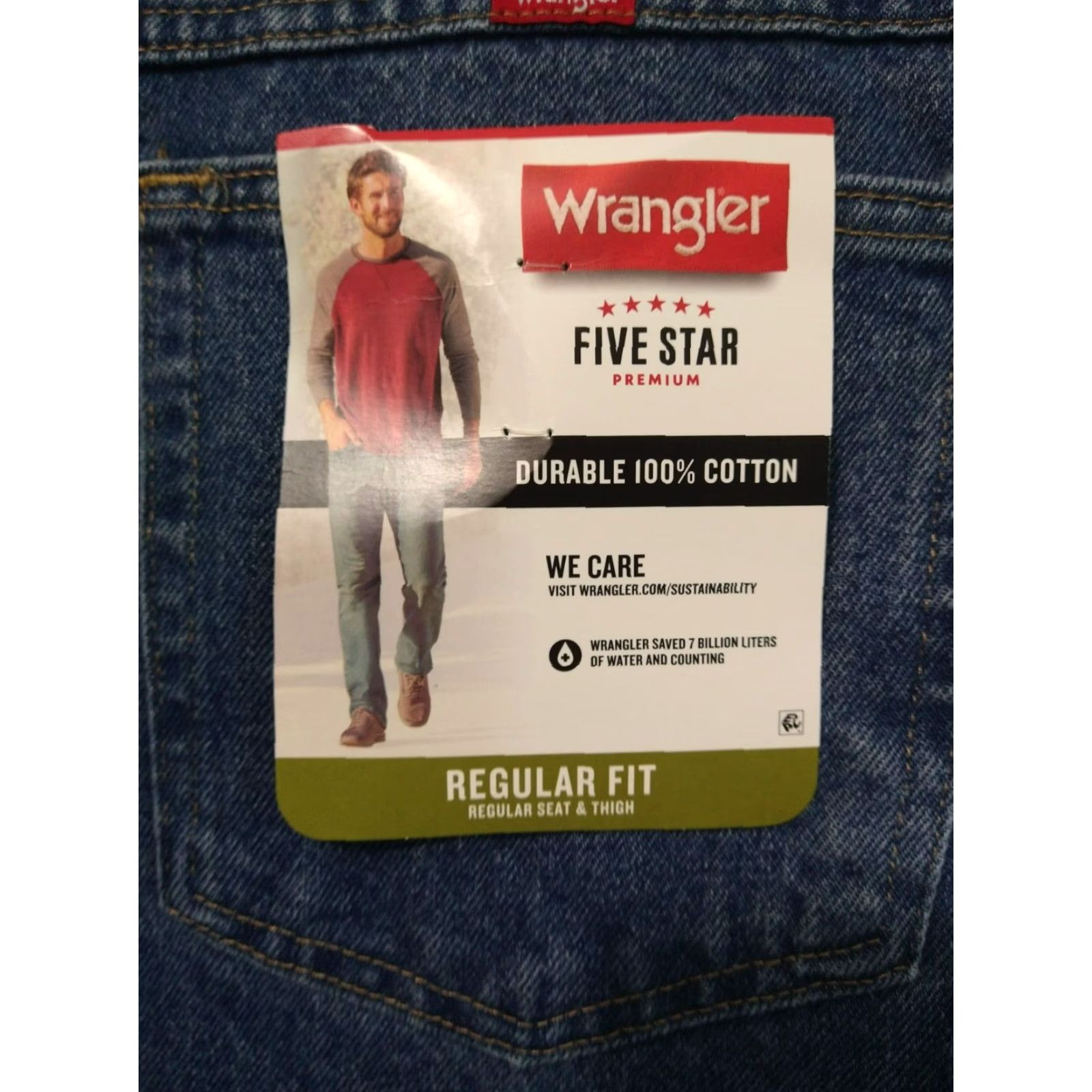 Wrangler Wrangler Jeans Mens 36x29 Blue Denim Regular Fit 5 Star Premium Dark Wash Size US 36 / EU 52 - 7 Thumbnail