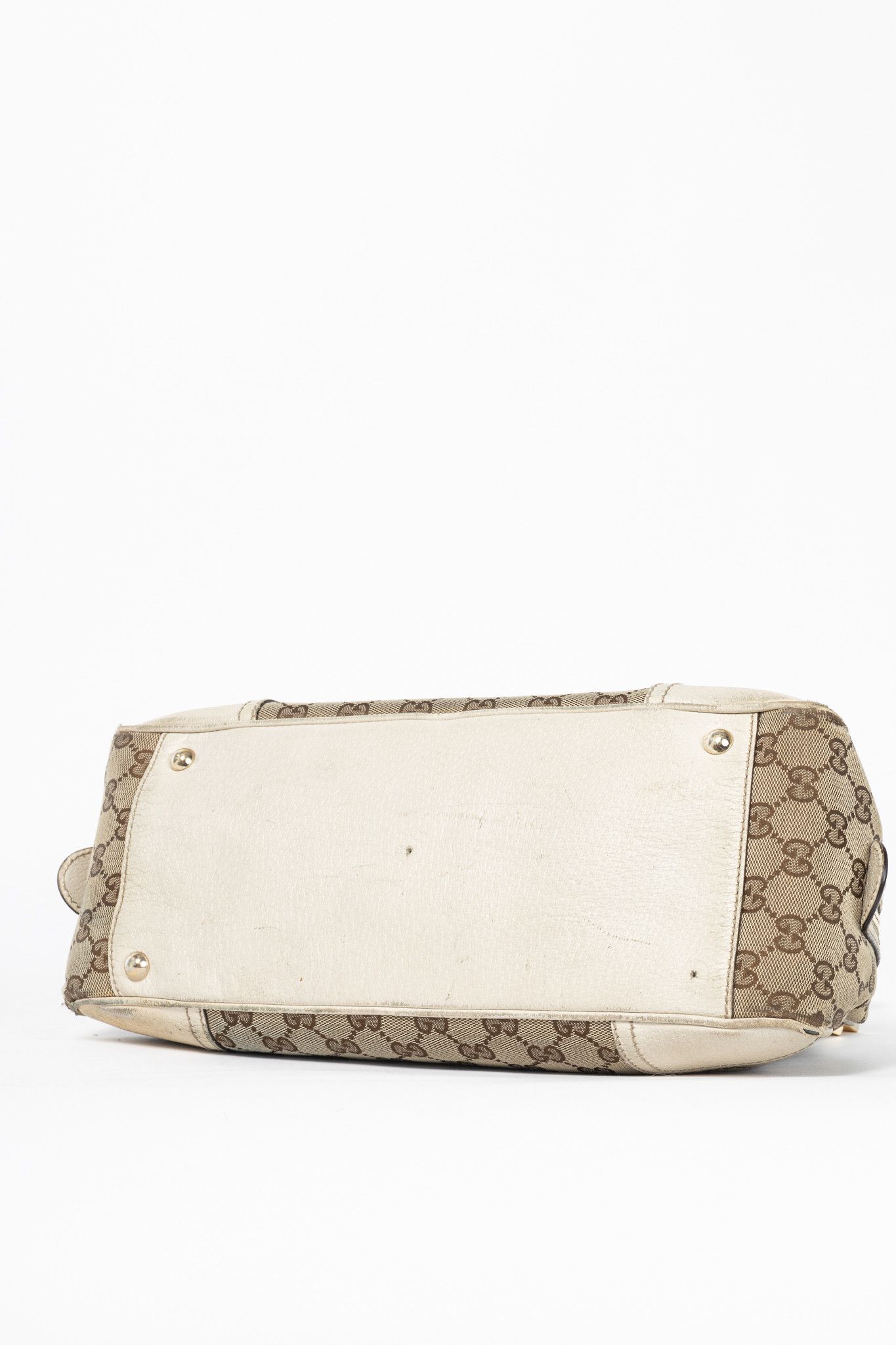 Gucci Gucci Princy Boston Beige & Ebony GG Canvas Web Handbag Size ONE SIZE - 5 Thumbnail