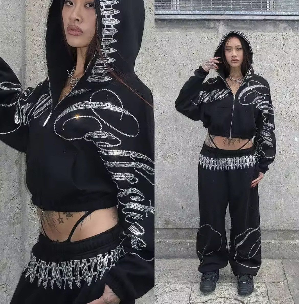 Other Black sequinned hoodie Size M / US 6-8 / IT 42-44 - 2 Thumbnail