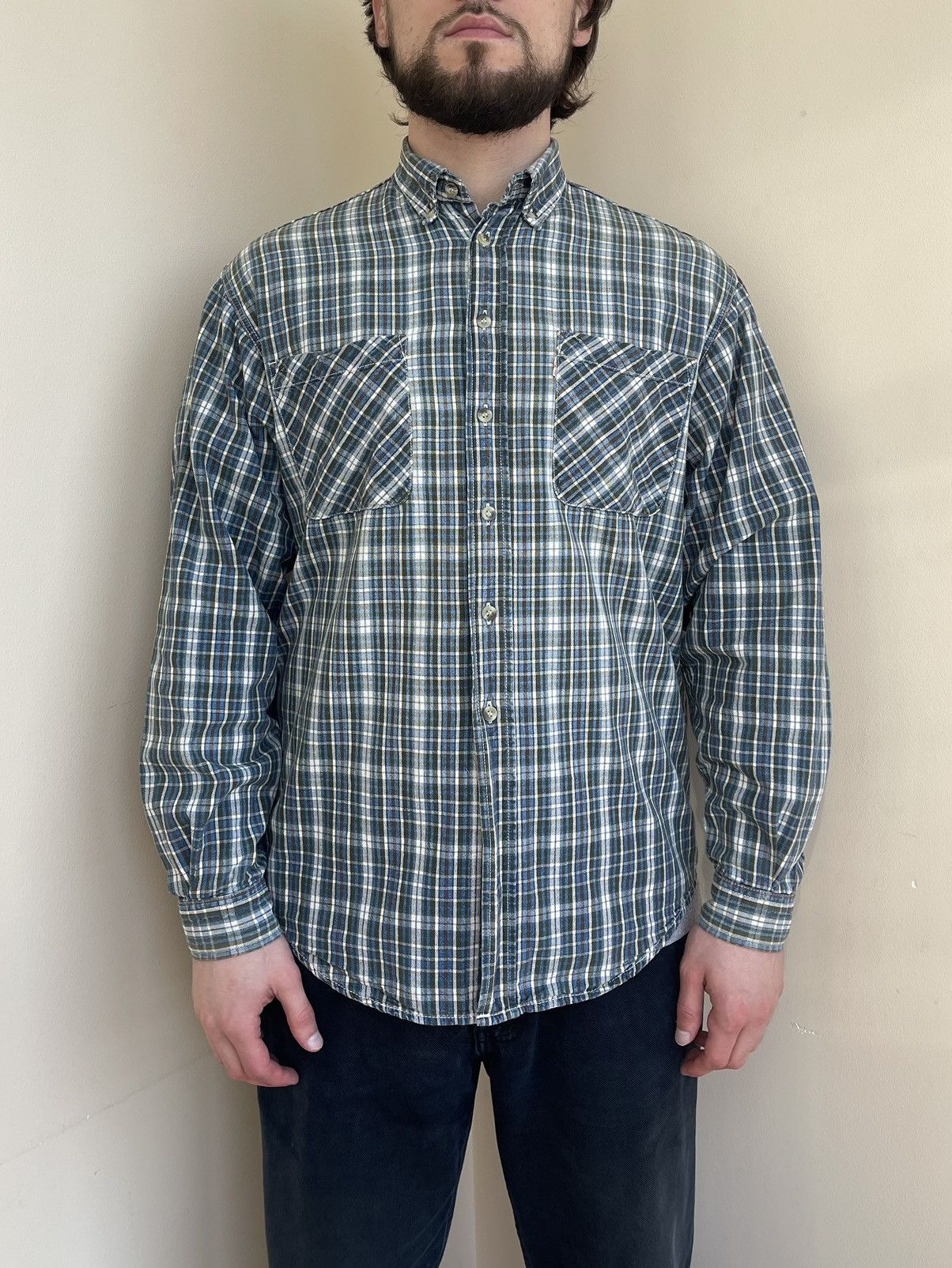 Levi's White Tab Plaid Checked Button Down Long Sleeve Shirt 90s Size US M / EU 48-50 / 2 - 3 Thumbnail