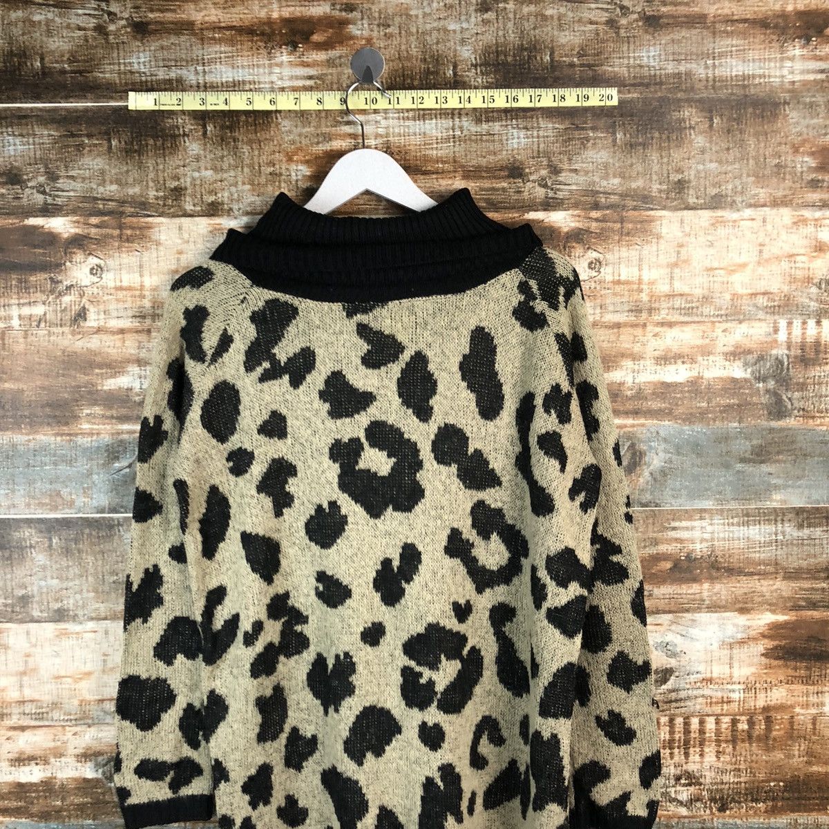 Homespun Knitwear × Japanese Brand Loola Loloars Leopard Turtle Neck Knitwear #A1964 Size US M / EU 48-50 / 2 - 2 Thumbnail