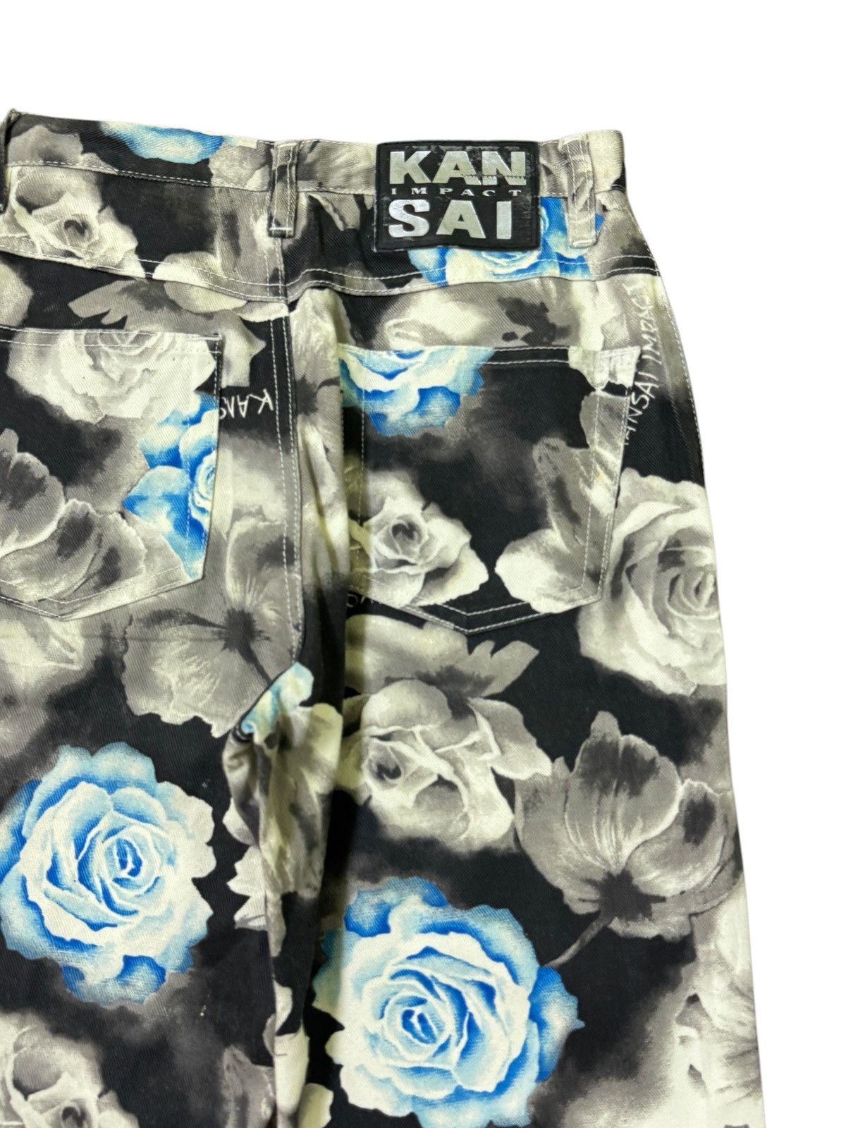 Japanese Brand FLARED KANSAI IMPACT FLOWER FULL PRINTED BOOT CUT PANT Size 24" / US 00 / IT 34 - 12 Thumbnail