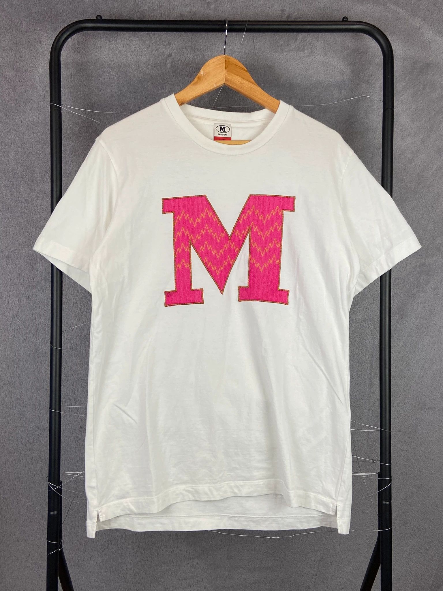 Missoni Missoni white t-shirt big M logo high end vintage Size L / US 10 / IT 46 - 1 Thumbnail