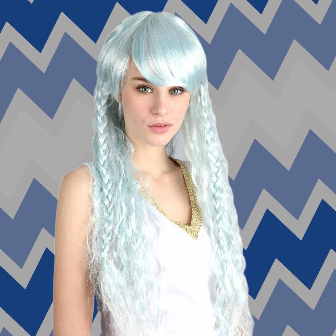 Vintage Totally Ghoul Daenerys Targaryen Wig Long Braided White Halloween Women One Size Wig Accessories Daenerys Targaryen Costume Accessory Women's Wig Size ONE SIZE - 1 Thumbnail
