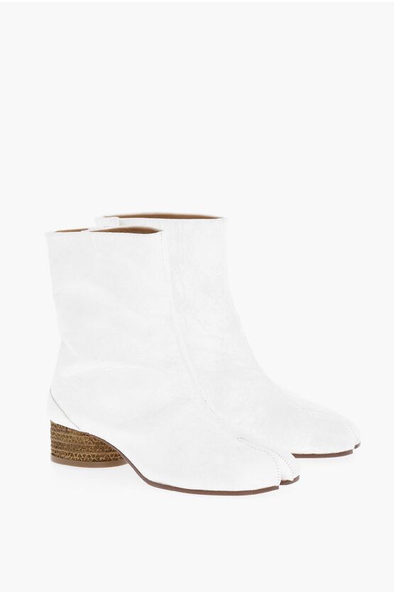 image of Maison Margiela Mm22 Wrinkled Effect Ankle Boots In White, Women's (Size 6)