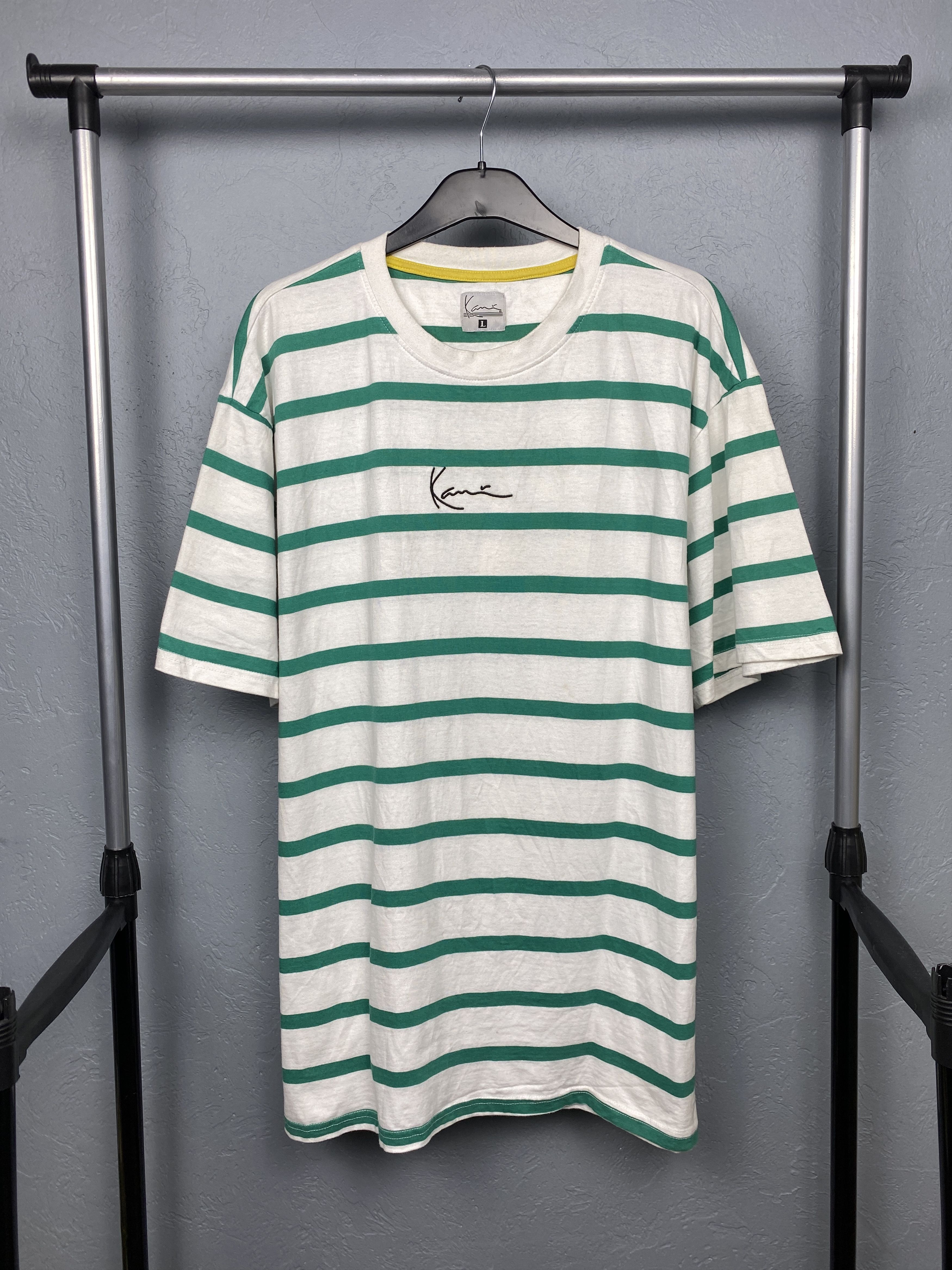 Karl Kani Karl Kani Vintage Mens Striped T-Shirt Tee Size US L / EU 52-54 / 3 - 1 Thumbnail