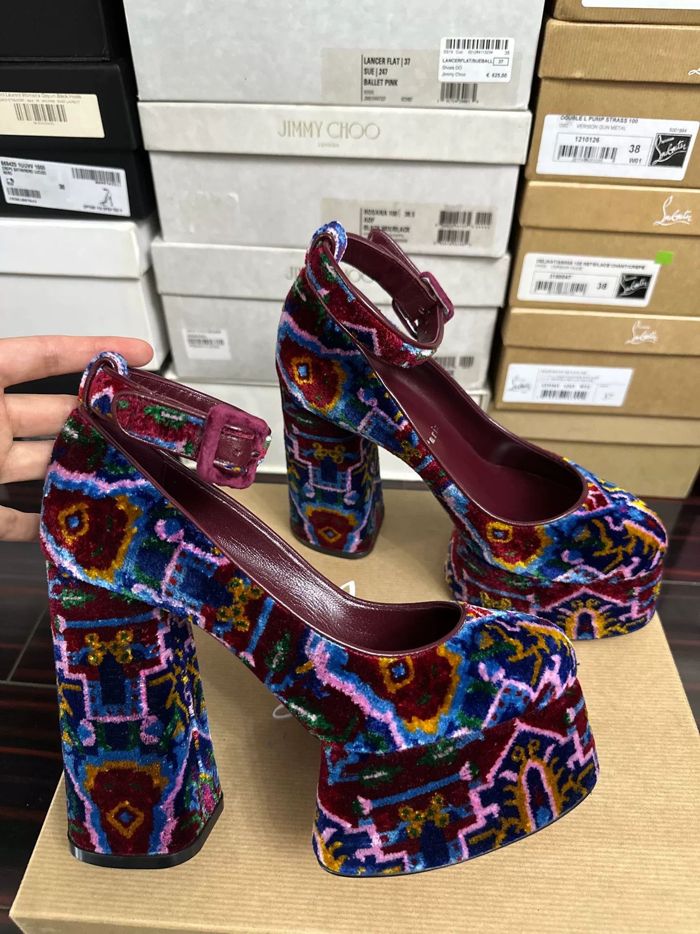 Christian Louboutin Christian Louboutin 13cm Block Heel Pumps Size US 7.5 / IT 37.5 - 1 Thumbnail