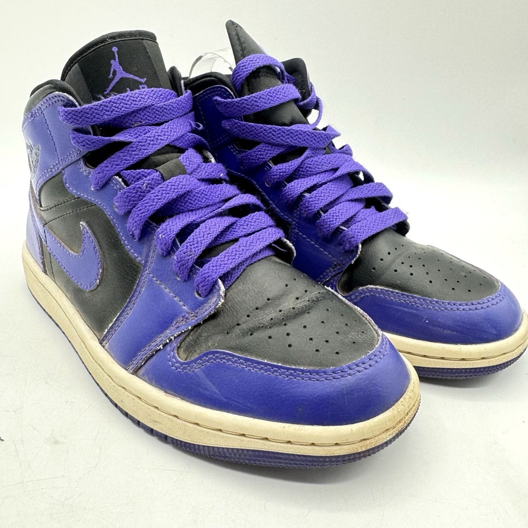 Jordan Brand Nike Air Jordan Women’s 7.5 1 Mid Dark Concord Purple Black Sneaker Size US 8 / IT 38 - 7 Thumbnail
