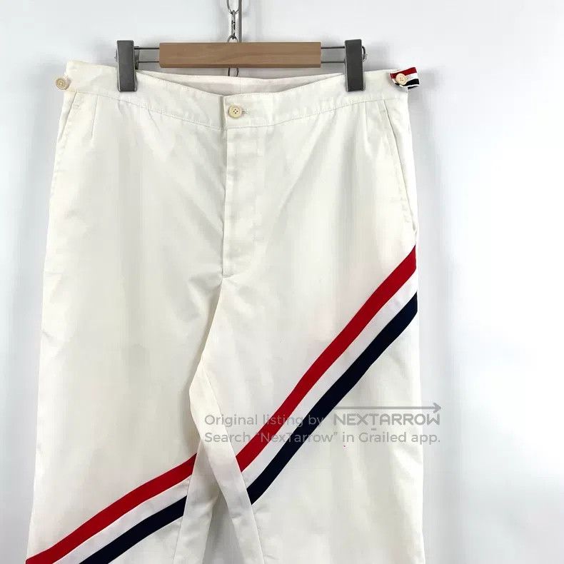 Thom Browne Thom Browne size 2 White striped drawstring nylon sweatpant Size US 28 / EU 44 - 3 Thumbnail