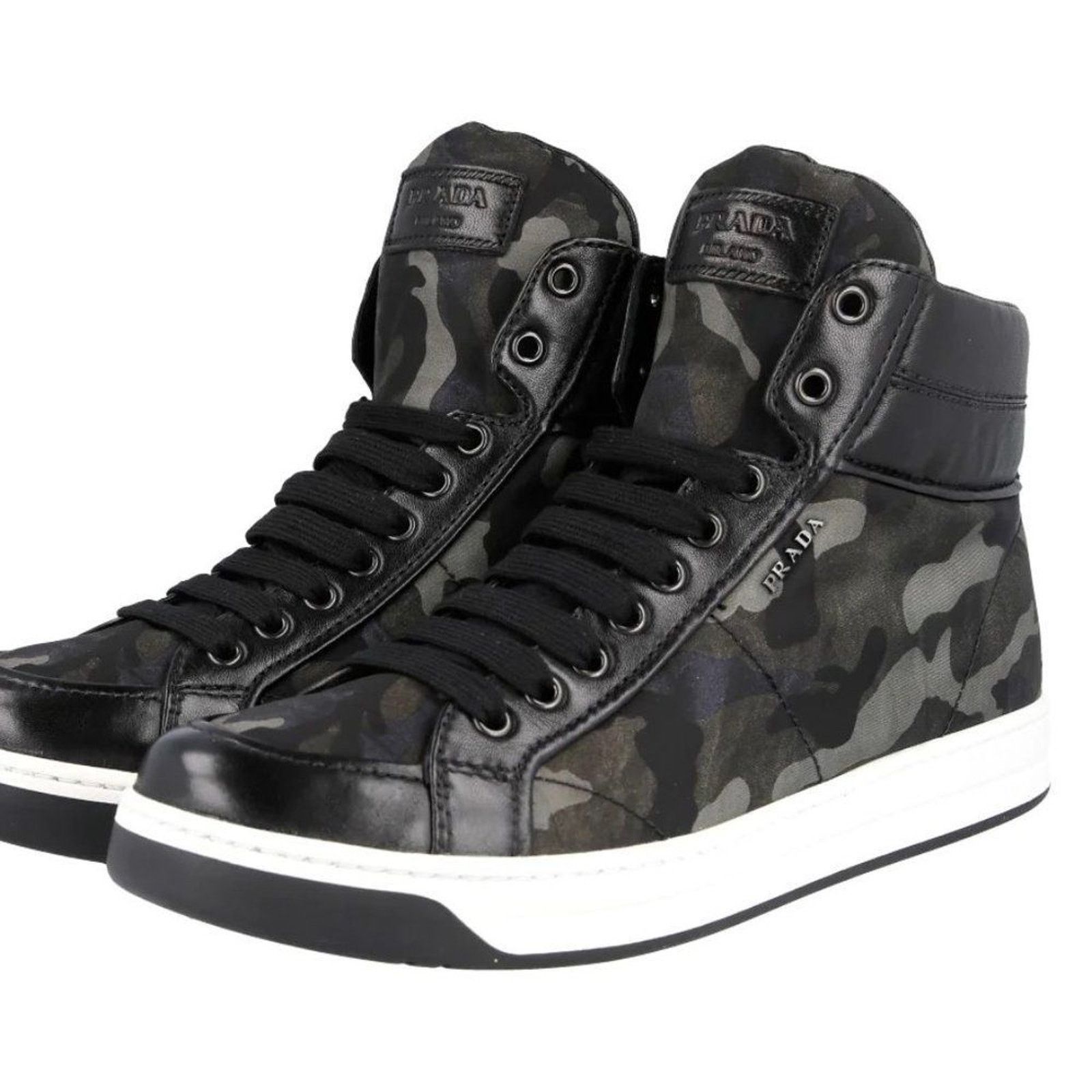 Prada PRADA Vintage Mens Camouflage High Top Logo Sneakers Sz 38.5 Size US 6 / EU 39 - 1 Thumbnail