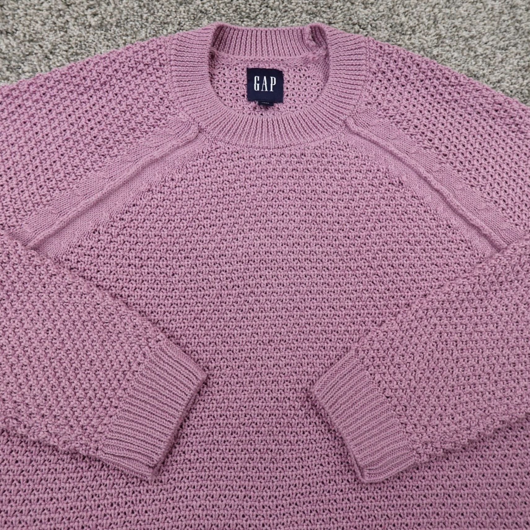 Gap Gap Sweater Women L Purple Chunky Knit Pullover Crewneck Shirt Casual Preppy Knit Sweatshirt Size L - Gap Size L / US 10 / IT 46 - 3 Thumbnail