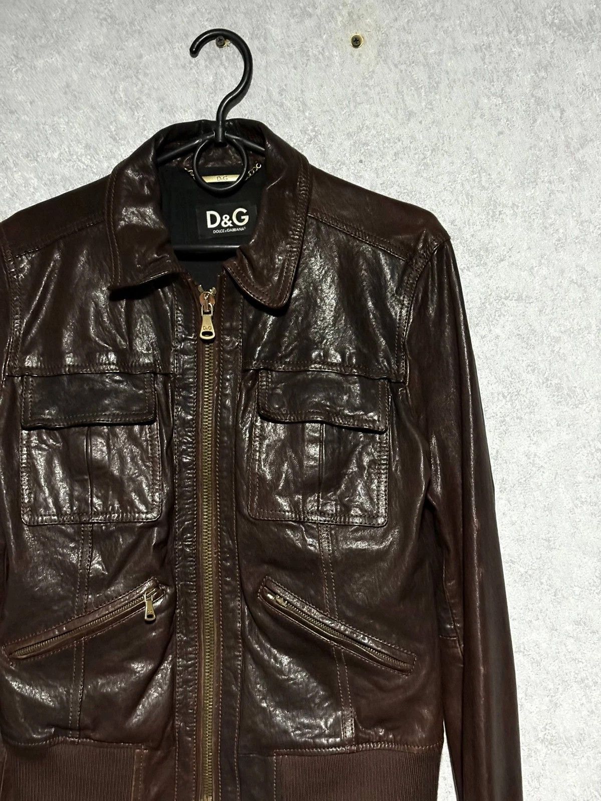 Dolce & Gabbana RARE Vintage Dolce&Gabbana Brown Leather Cargo Bomber Jacket Size M / US 6-8 / IT 42-44 - 4 Thumbnail