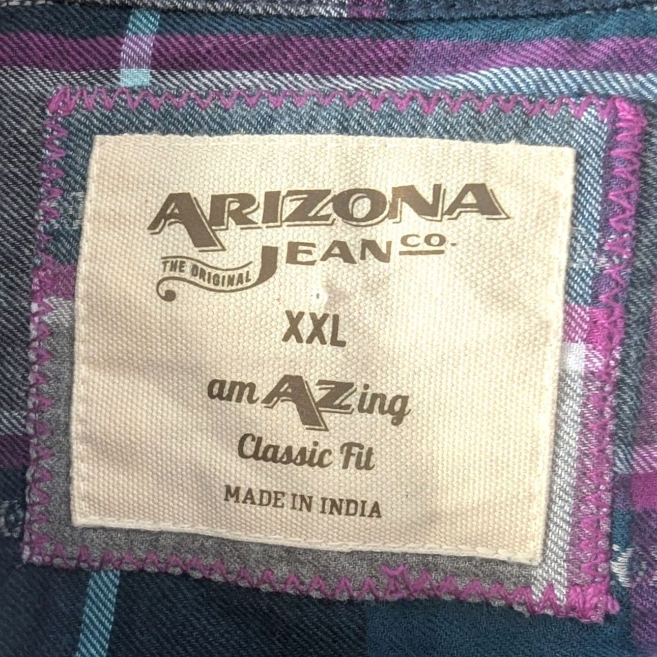 Vintage Arizona Plaid Flannel Shirt Long Sleeve Snap Up Casual XXL Southwestern Print Men Shirt Size US XXL / EU 58 / 5 - 4 Thumbnail