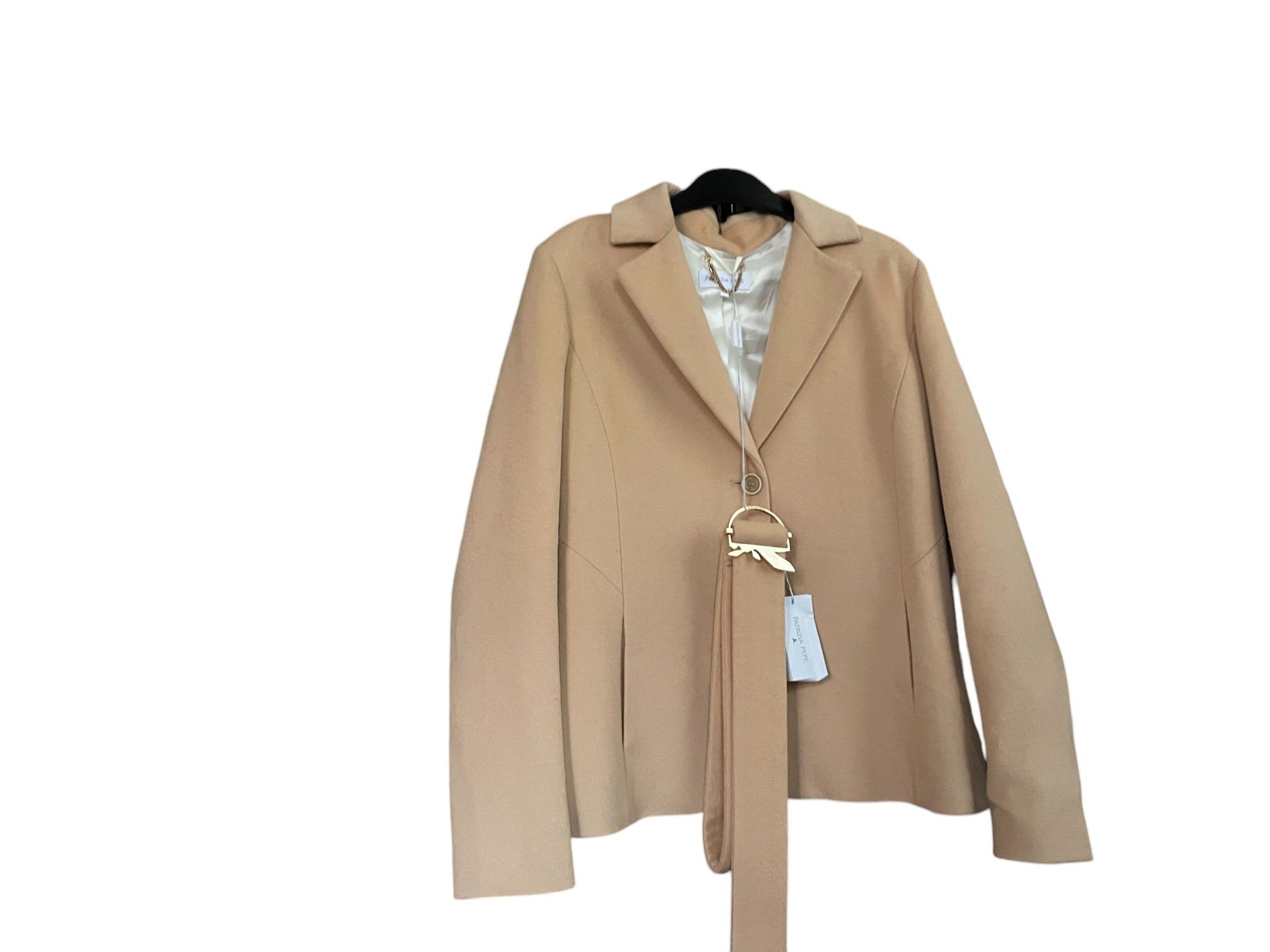 Patrizia Pepe Wool short elegant coat/blazer with belt and logo Size M / US 6-8 / IT 42-44 - 2 Thumbnail