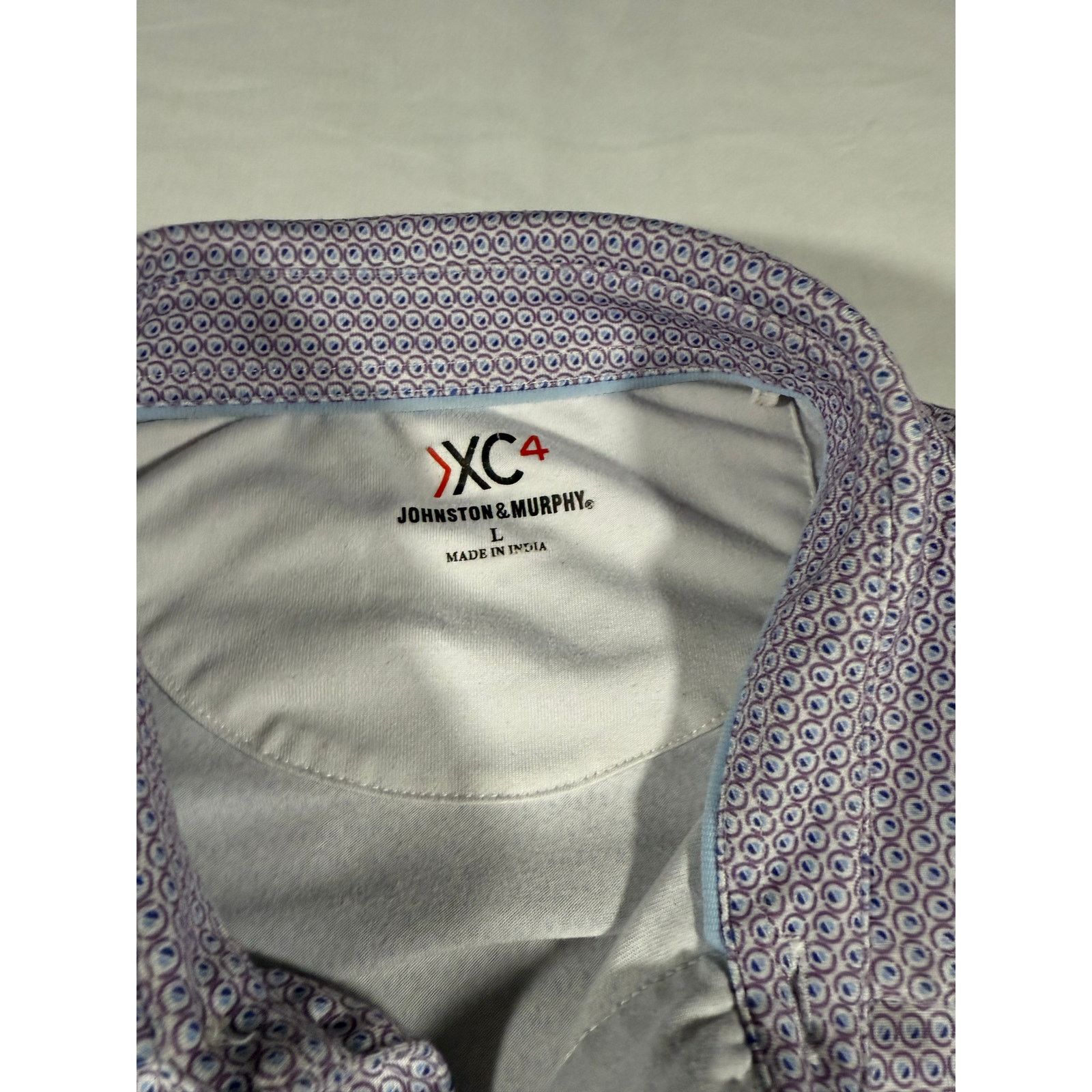 Johnston & Murphy Johnston & Murphy Men’s L Performance Polo Purple Geometric Size US L / EU 52-54 / 3 - 3 Thumbnail