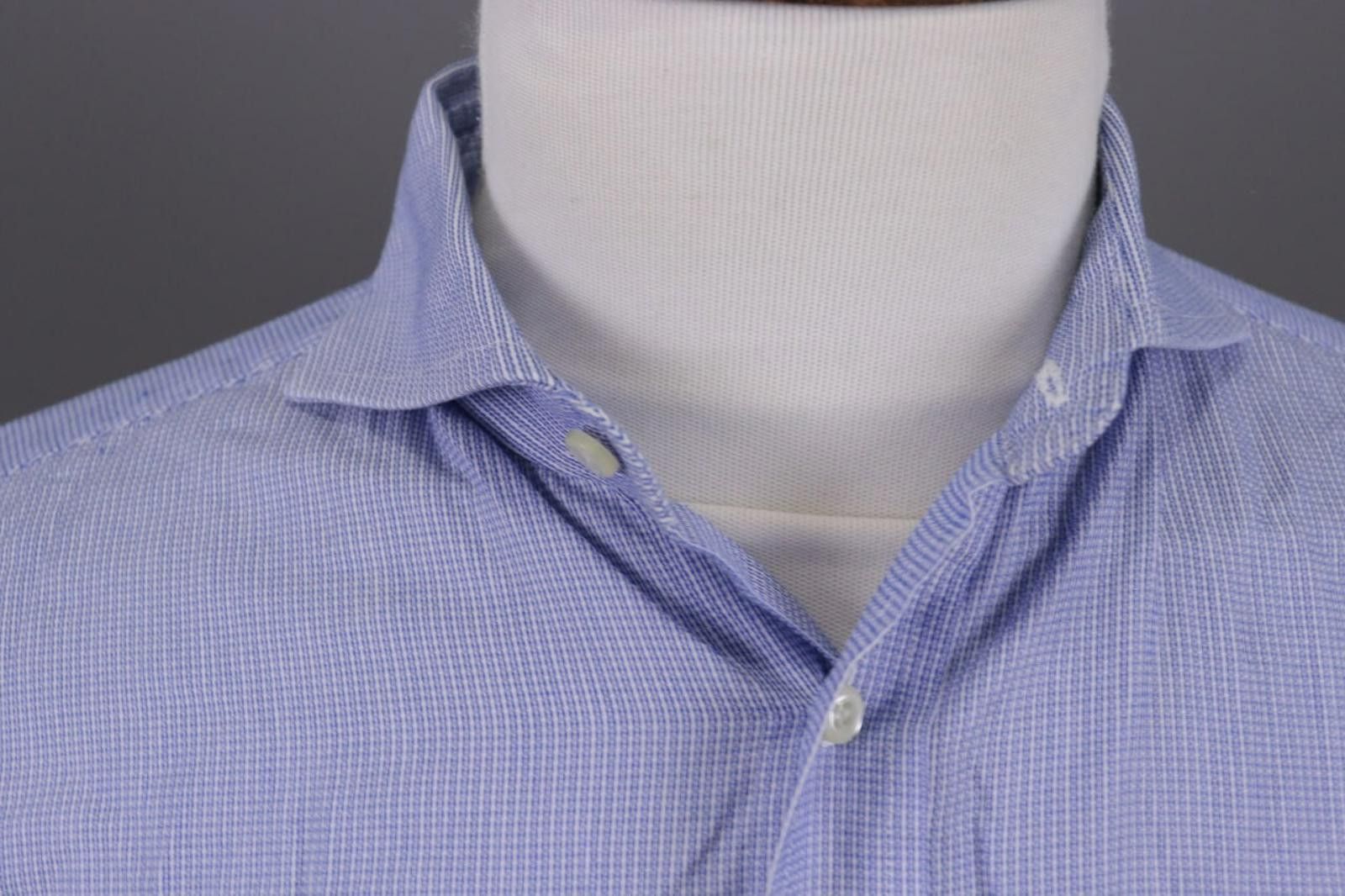 Designer Boggi Milano Tailored Fit Blue Button Down Shirt 41 / 16 Size US M / EU 48-50 / 2 - 4 Thumbnail