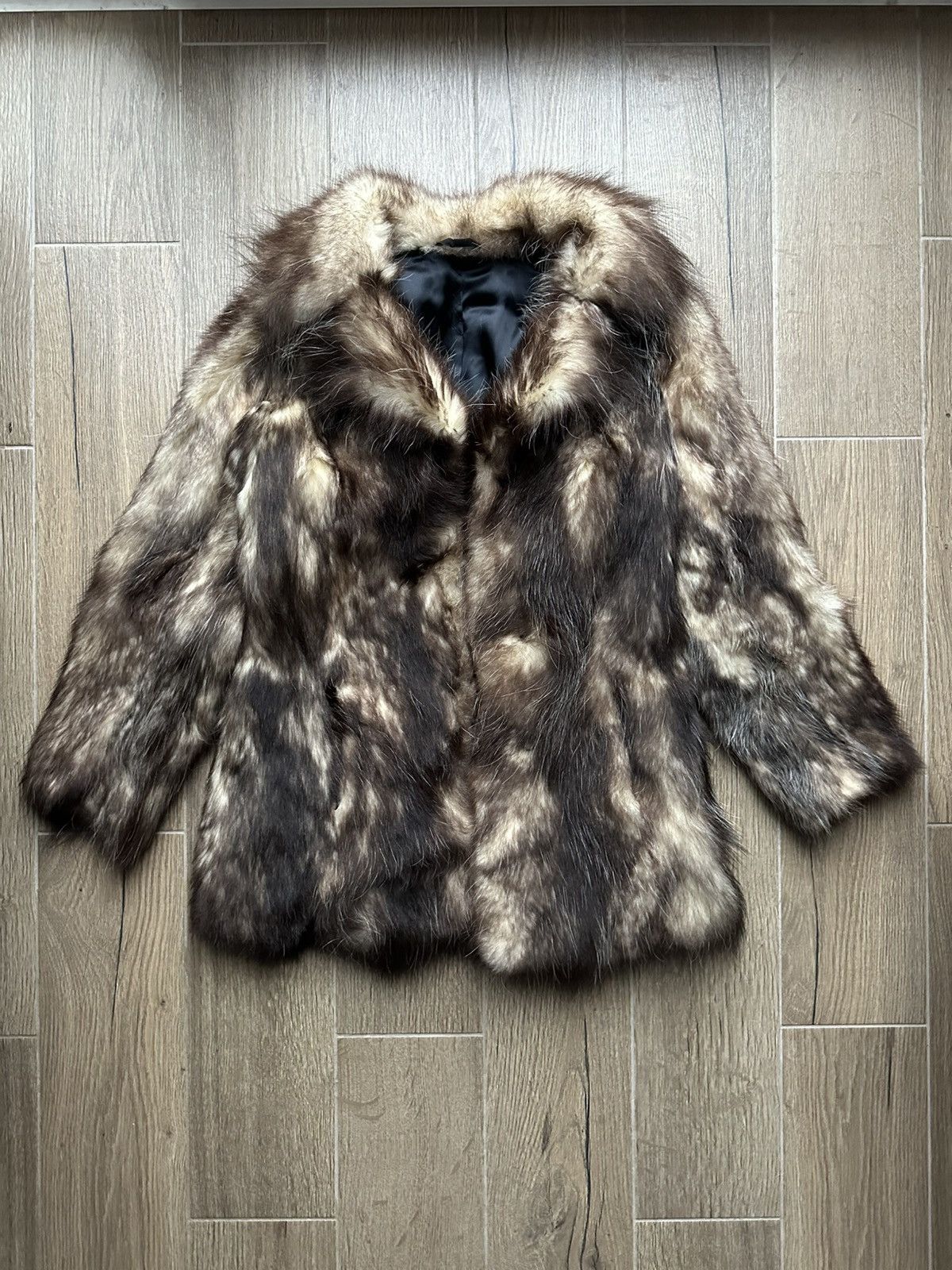 Vintage Genuine Real Raccoon Fur Brown Coat Y2k Vintage Retro Size XS / US 0-2 / IT 36-38 - 5 Thumbnail