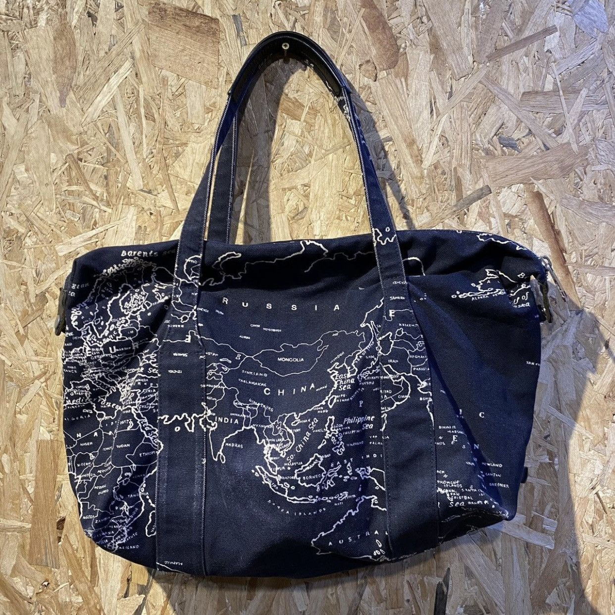 Japanese Brand Japanese Brand Judgemek Men's Denim Tote Bag World Map Size ONE SIZE - 1 Thumbnail
