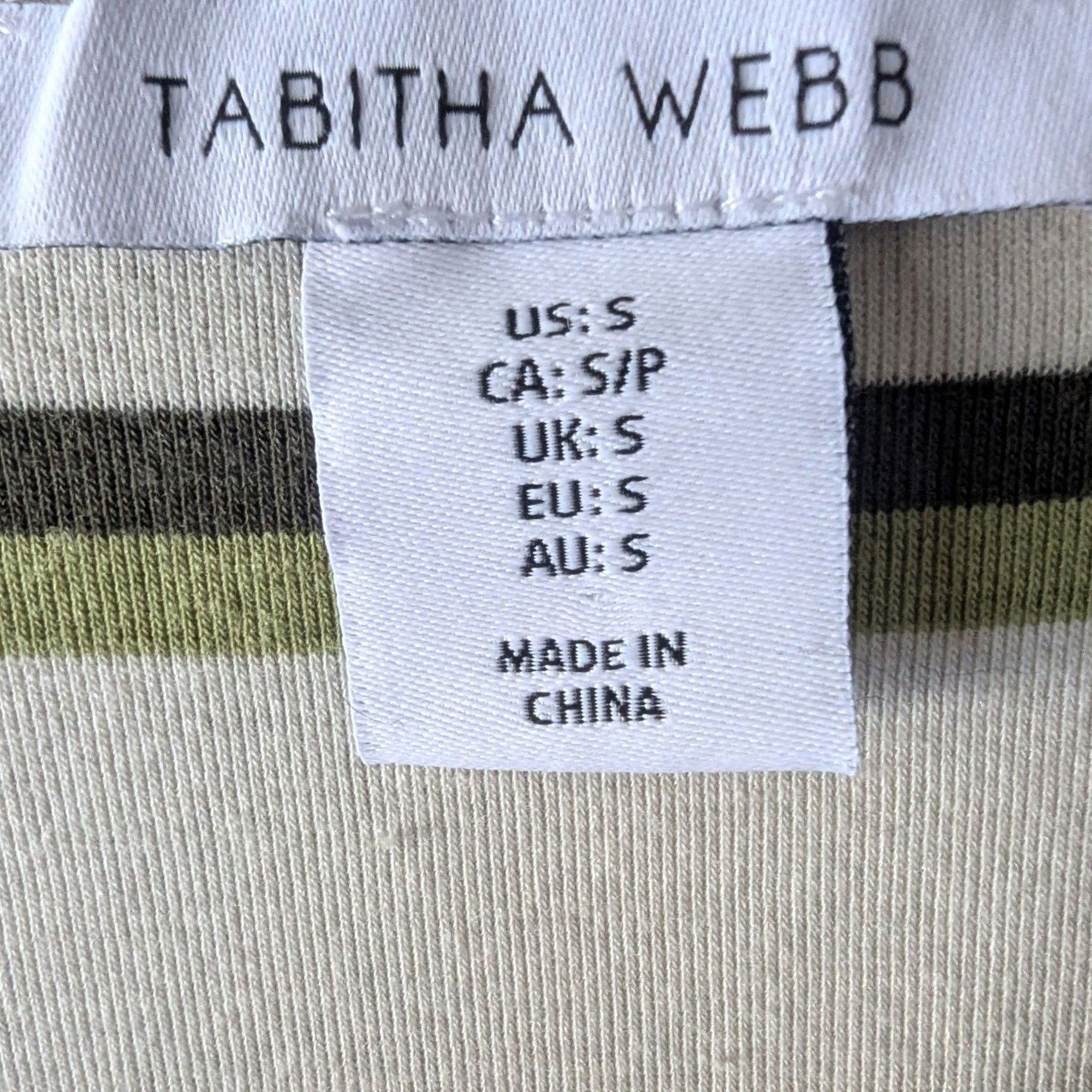 Buttero Tabitha Webb Striped Boat Neck 3/4 Sleeve Top Green White Women's S Top Size S / US 4 / IT 40 - 5 Thumbnail