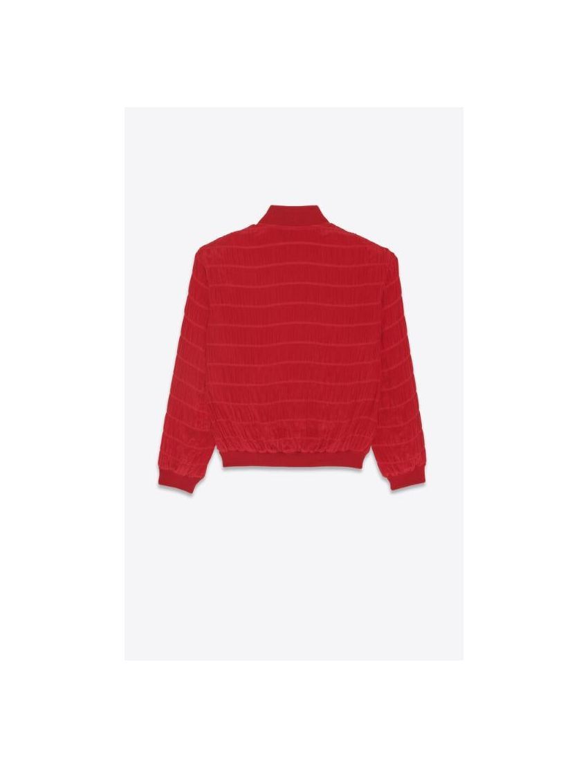 Saint Laurent Paris o1bcso1str0125 Teddy Jacket In Striped in Rouge Theatre Size US M / EU 48-50 / 2 - 2 Thumbnail