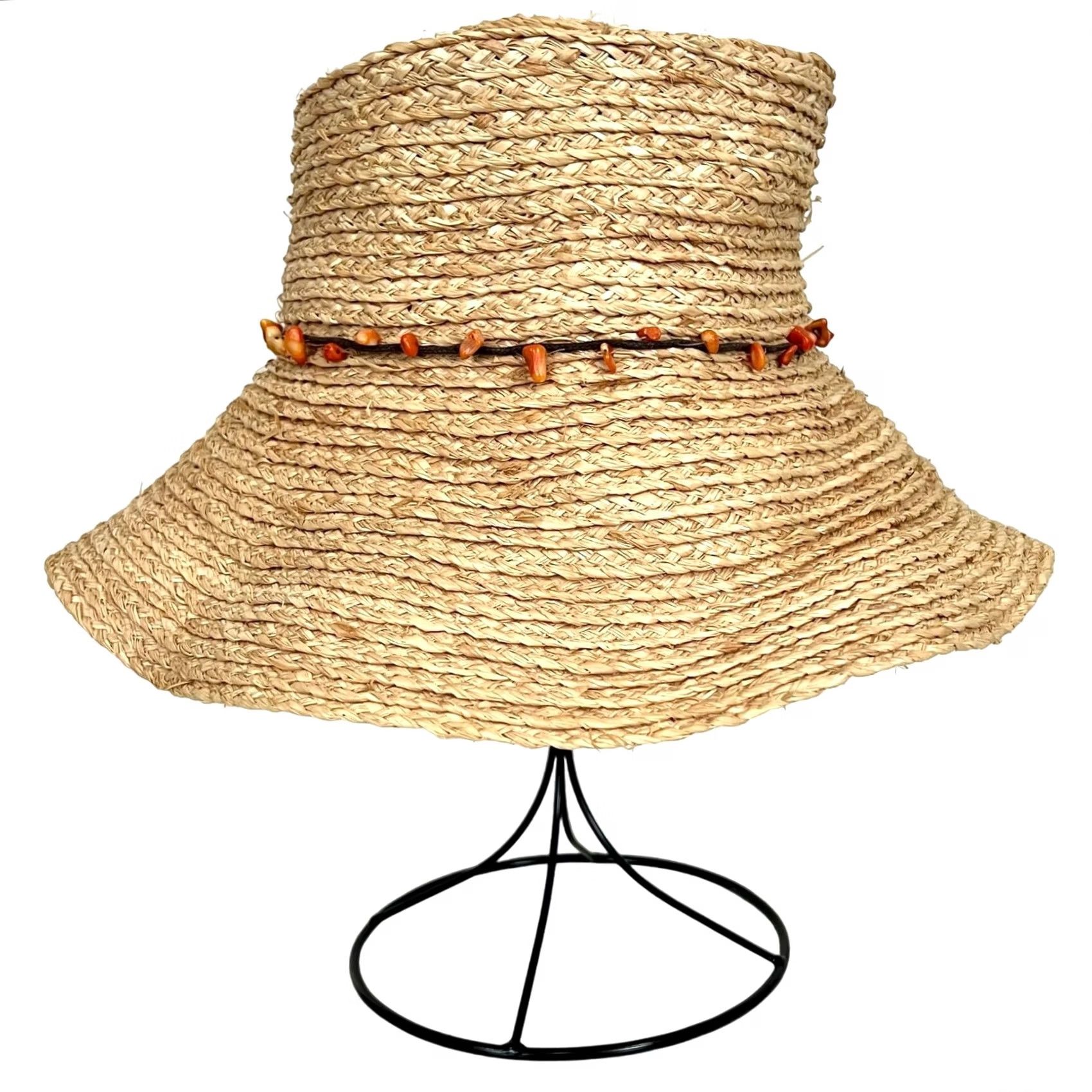 Blair Kooringal Women’s Straw Hat Beige Beaded Band Adjustable Blair Sun Hat Bucket Beaded Adjustable One Size Womens Size ONE SIZE - 3 Thumbnail