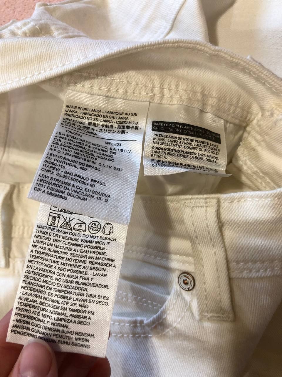 Levi's Vintage white jeans low skinny Y2K Levi's streetwear Size 29" - 3 Thumbnail