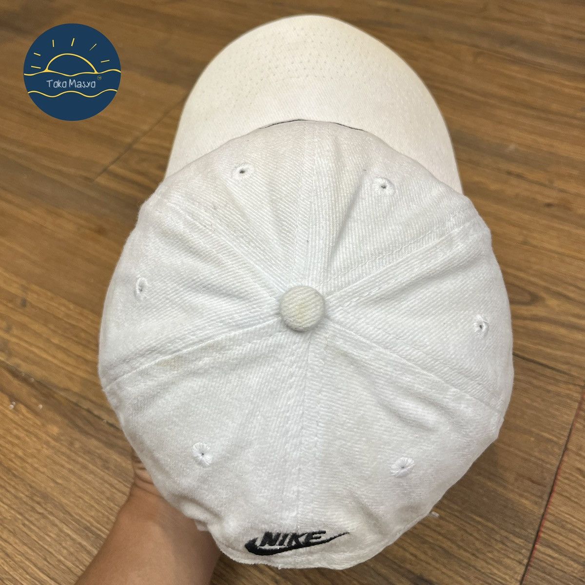 Nike × Vintage Vintage Nike 90’s Embroidered Swoosh Cap Green Visor - White Size ONE SIZE - 7 Thumbnail
