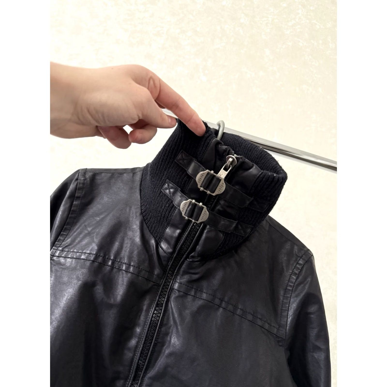 Diesel DIESEL LEATHER JACKET BLACK WOMEN’S VINTAGE STYLE MOTORCYCLE Jacket M Size M / US 6-8 / IT 42-44 - 4 Thumbnail