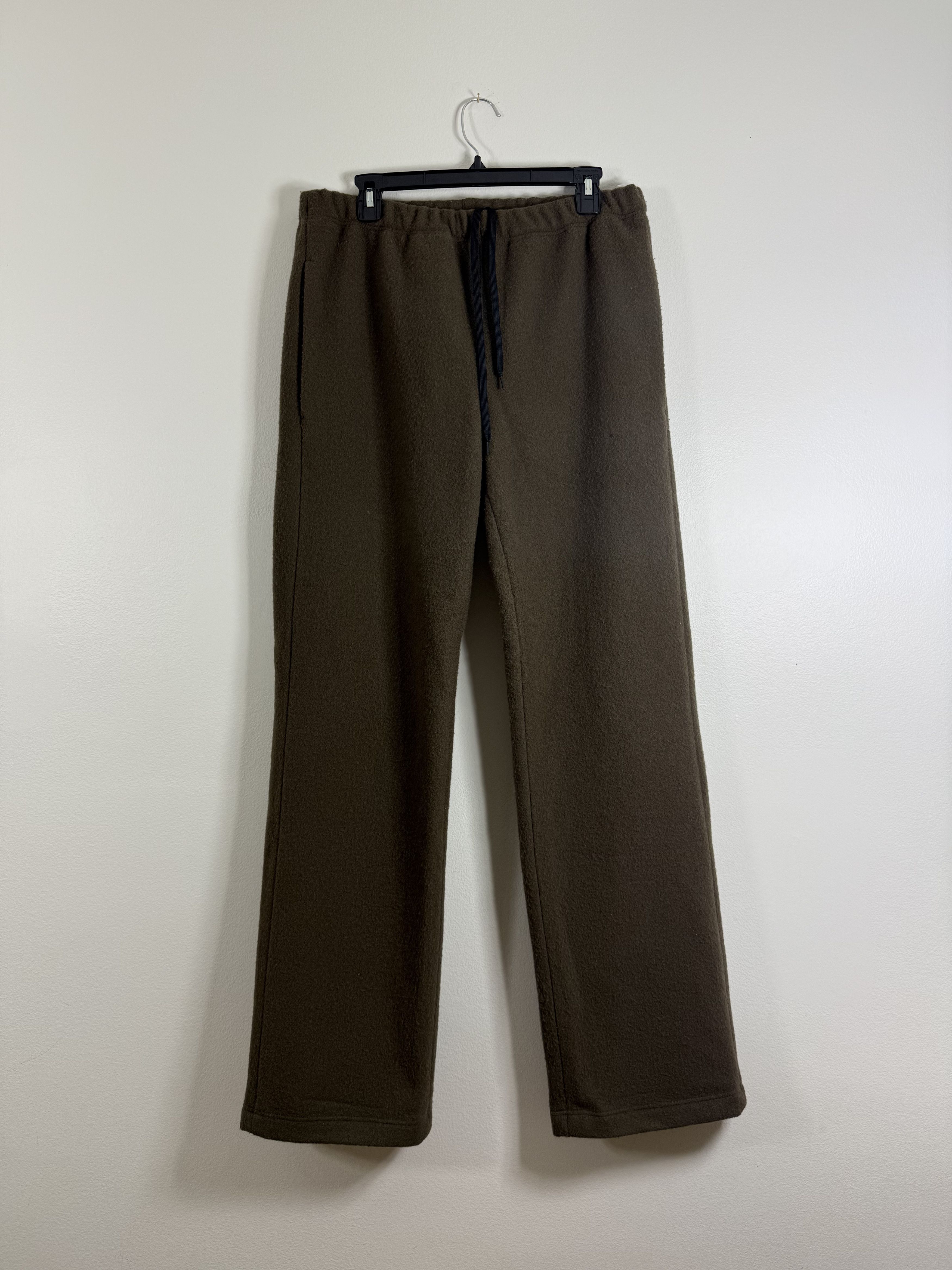 RIER Moss Brown Wool Drawstring Trousers Size US 32 / EU 48 - 4 Thumbnail