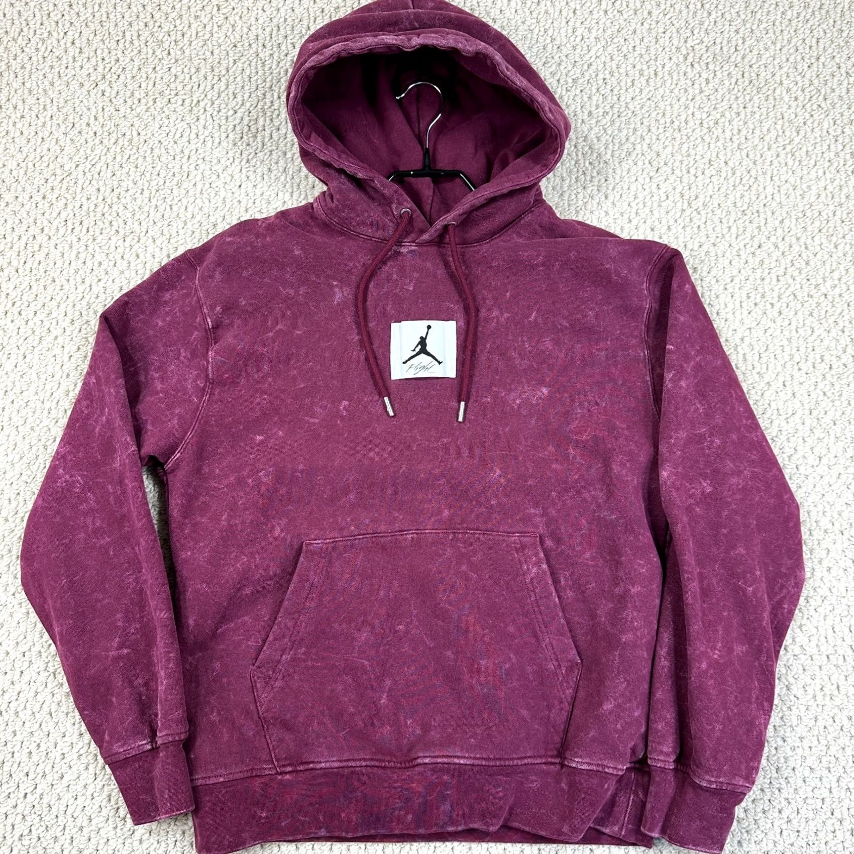 Nike Nike Jordan Essentials Tracksuit Mens S Burgundy Washed Fleece Sweatsuit Set Size US 29 - 2 Thumbnail