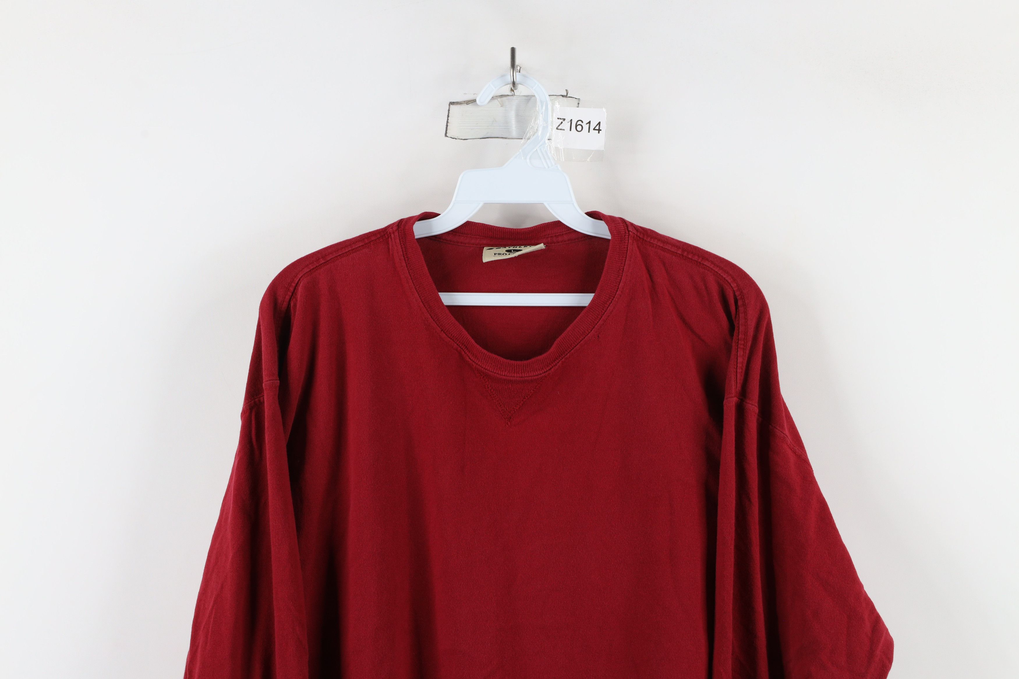 Russell Athletic × Vintage Vintage 90s Russell Athletic Long Sleeve T-Shirt Red Cotton Size US L / EU 52-54 / 3 - 2 Thumbnail