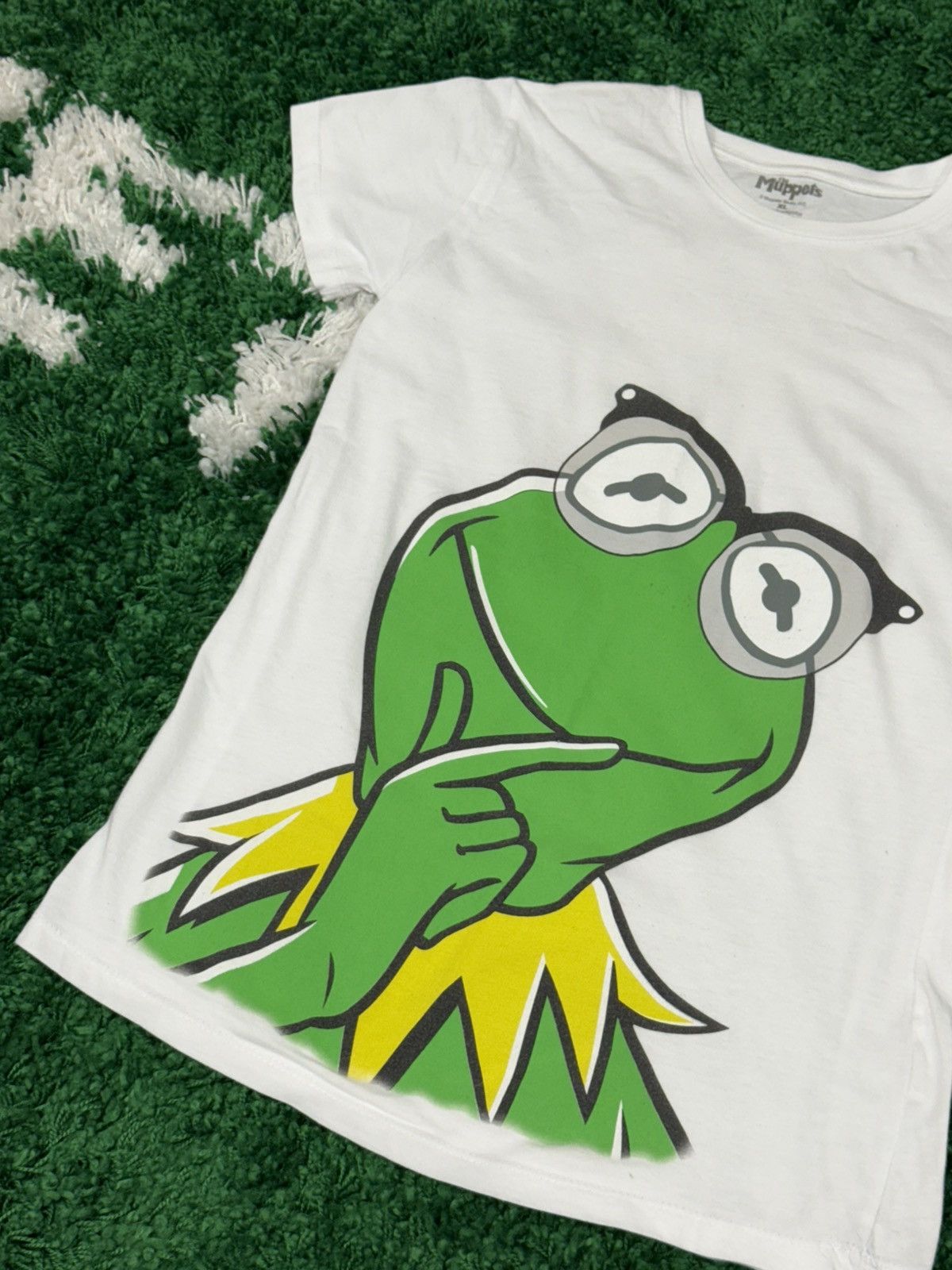 Vintage Muppets Kermit Frog Glasses White Tee XL Portrait All Over Size XL / US 12-14 / IT 48-50 - 2 Thumbnail