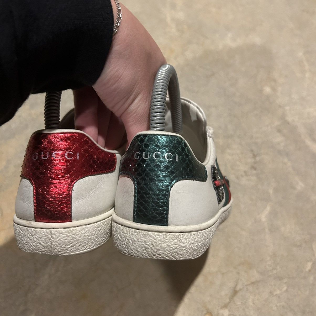 Designer × Gucci Gucci Ace Web Stripe Embroidered Arrow Leather Shoes US 5 Size US 5 / EU 37 - 6 Thumbnail