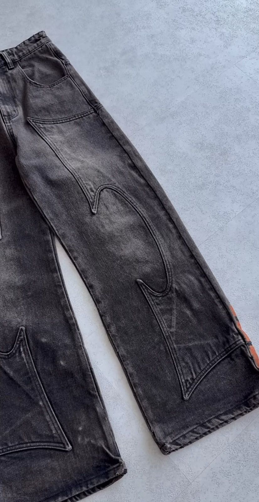 Other Embroidered Washed Grey Denim Pants Size S Size US 32 / EU 48 - 2 Thumbnail