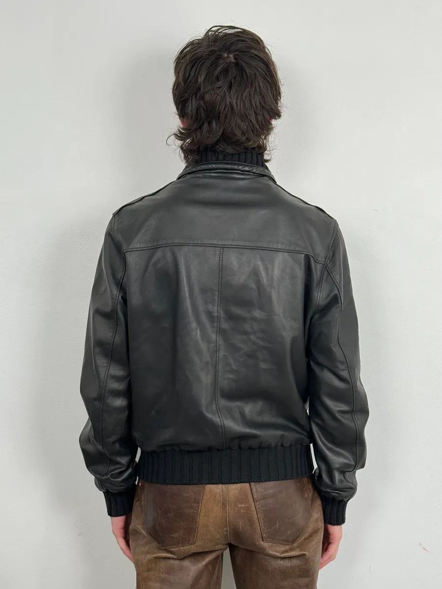 Daniele Alessandrini 2000s Daniele Alessandrini Aviator Black Leather Jacket Size US M / EU 48-50 / 2 - 3 Thumbnail