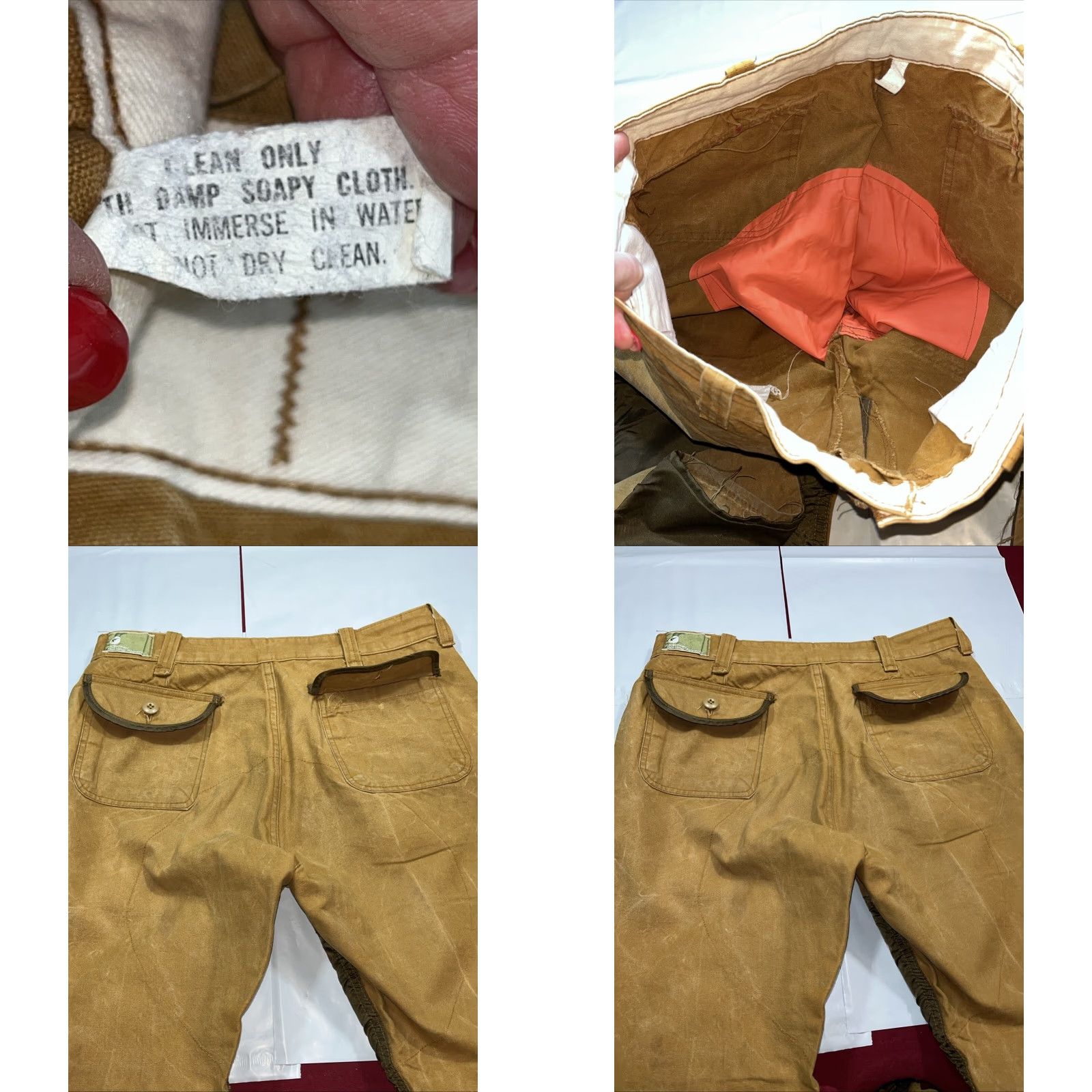 JCPenney VINTAGE JCPenney Hunting Apparel PANTS Tan Brown 34 Canvas Nylon 1970s 5-Pocket Jeans Style Mens Size US 34 / EU 50 - 9 Thumbnail