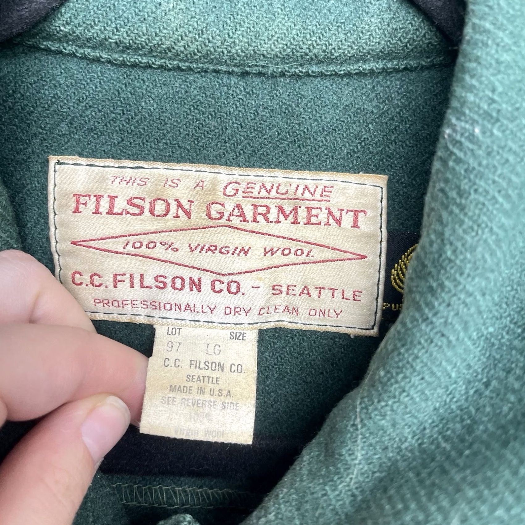 Filson VINTAGE Filson Cruiser Jacket Womens L Green Wool Canvas Button Long Sleeve Regular Coat/Outerwear Size L / US 10 / IT 46 - 7 Thumbnail