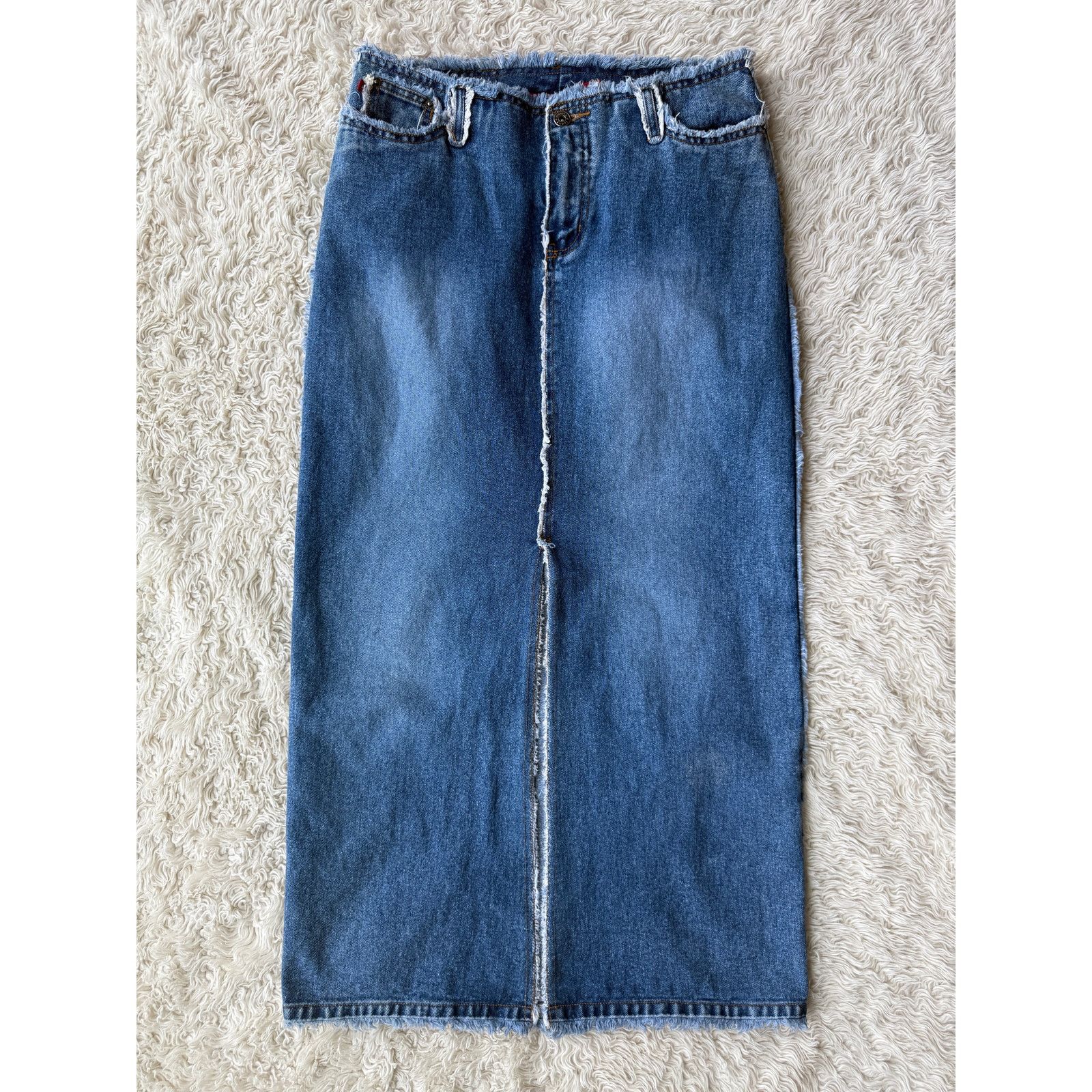Other Y2K Zana Di Front Slit Denim Maxi Skirt size 5 Size 27" / US 4 / IT 40 - 2 Thumbnail