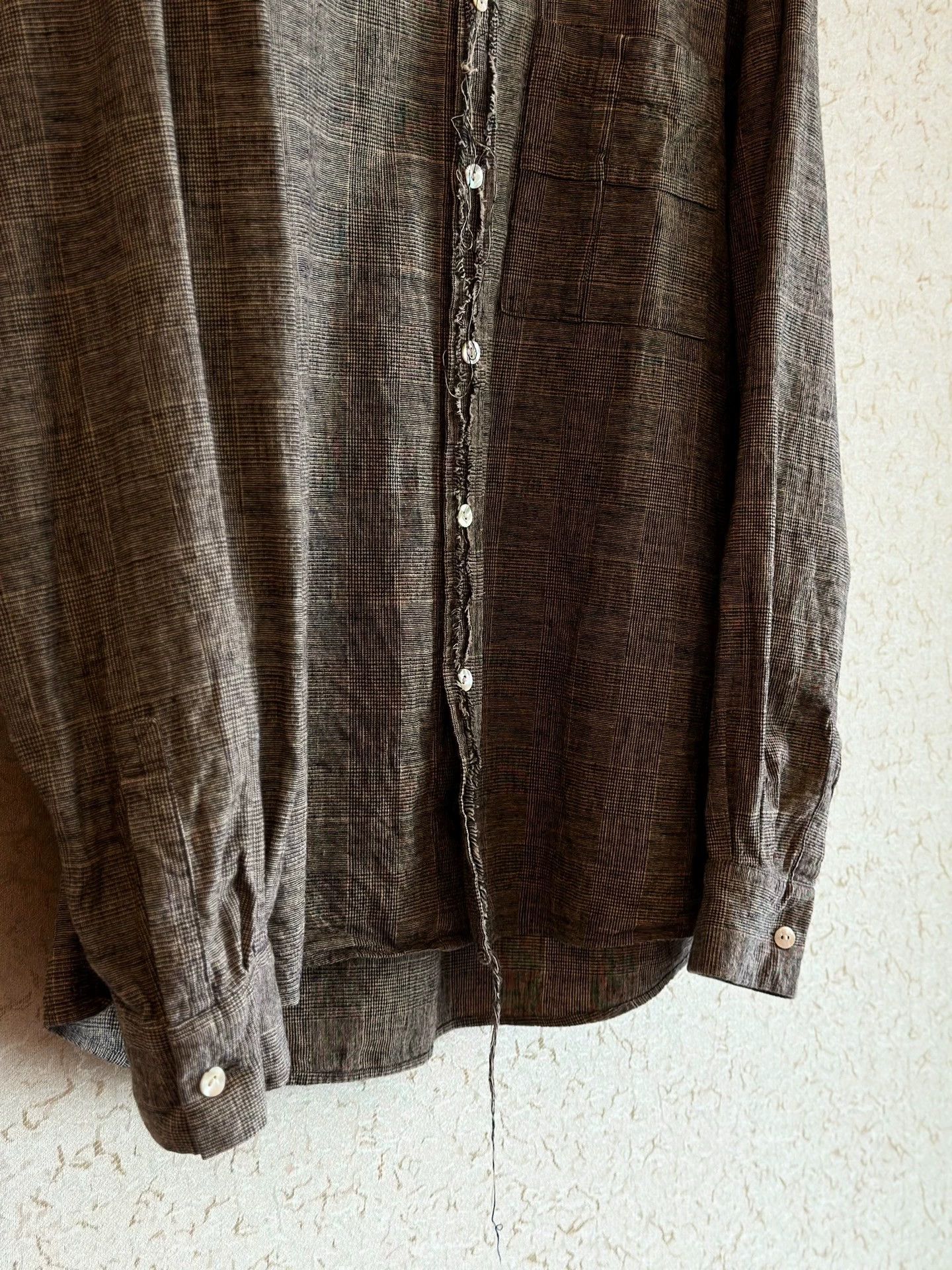 Other Yuta Matsuoka 00s Fine Check Cotton-Linen Shirt Size US M / EU 48-50 / 2 - 5 Thumbnail
