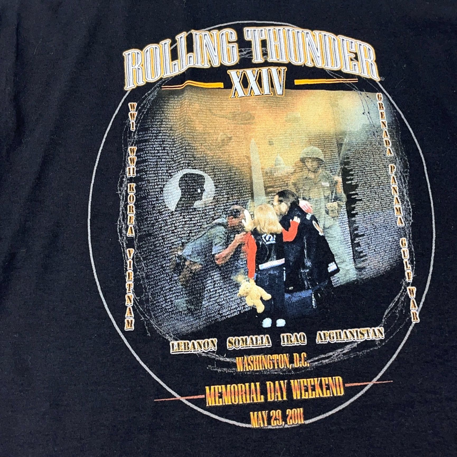 Harley Davidson VINTAGE Harley-Davidson Shirt Men Large Black Tee Rolling Thunder Biker Y2K Pow Mia 80s 90s USA Logo Mens Size US L / EU 52-54 / 3 - 7 Thumbnail