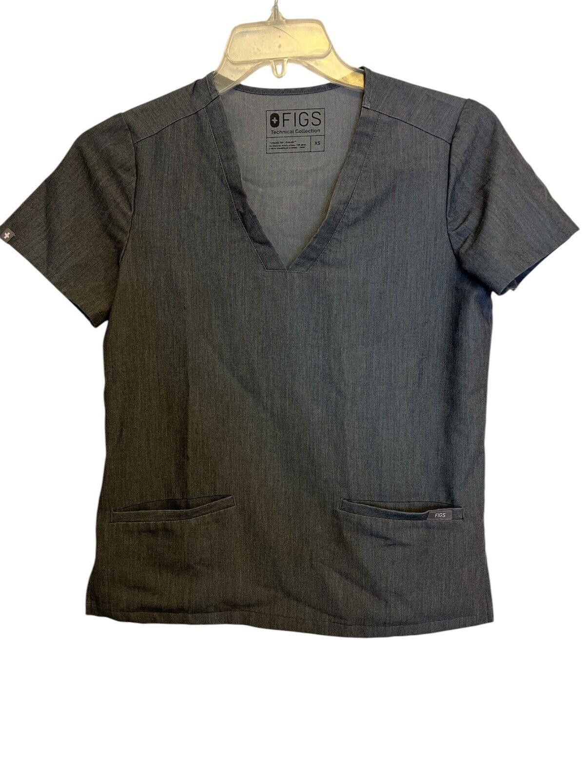 Designer Figs Technical Collection Scrub Top Graphite Gray Size XS Size ONE SIZE - 1 Thumbnail