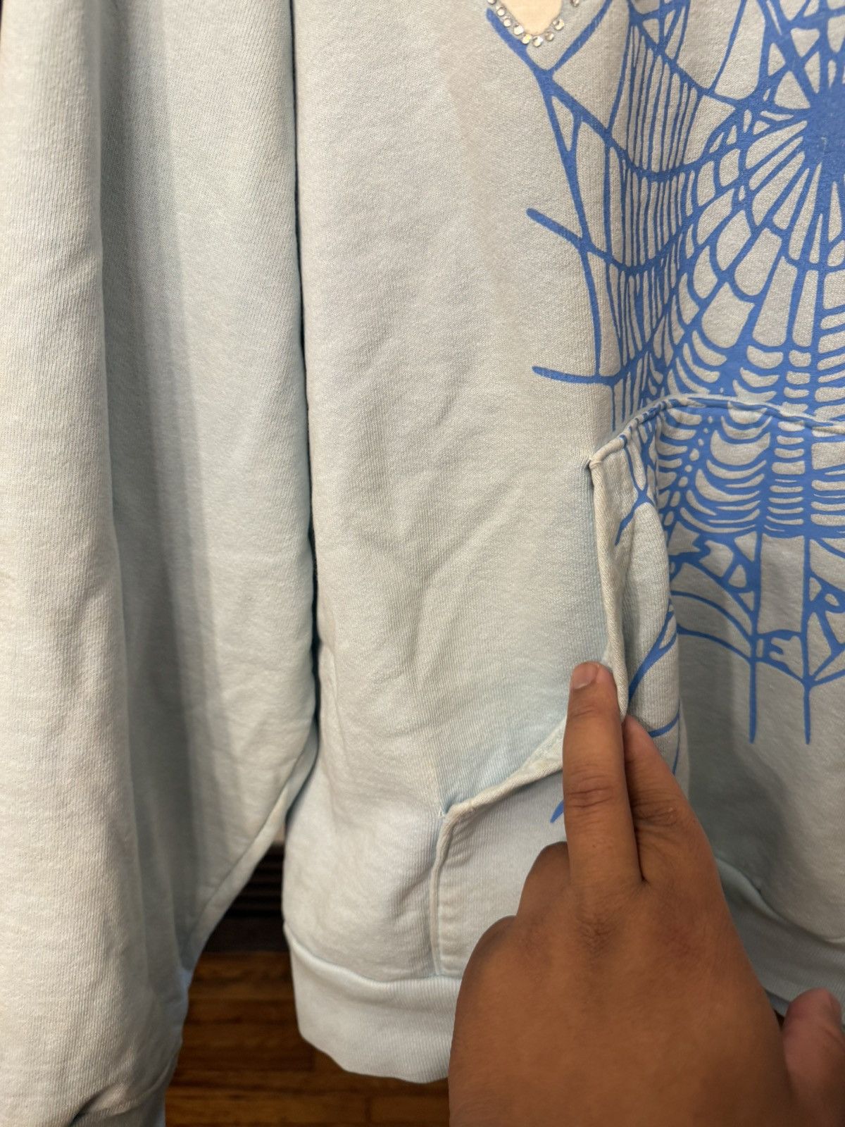 Sp5der Sp5der Sky Blue Hoodie Size XL Size US XL / EU 56 / 4 - 7 Thumbnail
