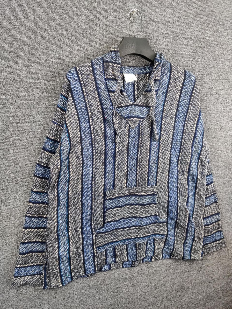 Vintage Vintage Mexican Baja Drug Rug Blue Grey Jacket Size US XXL / EU 58 / 5 - 3 Thumbnail