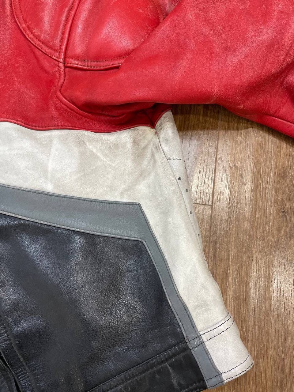 Genuine Leather × Vintage Vintage Genuine Leather 90’s Y2K Red Racing IXS Faded Jacket Size US M / EU 48-50 / 2 - 16 Thumbnail