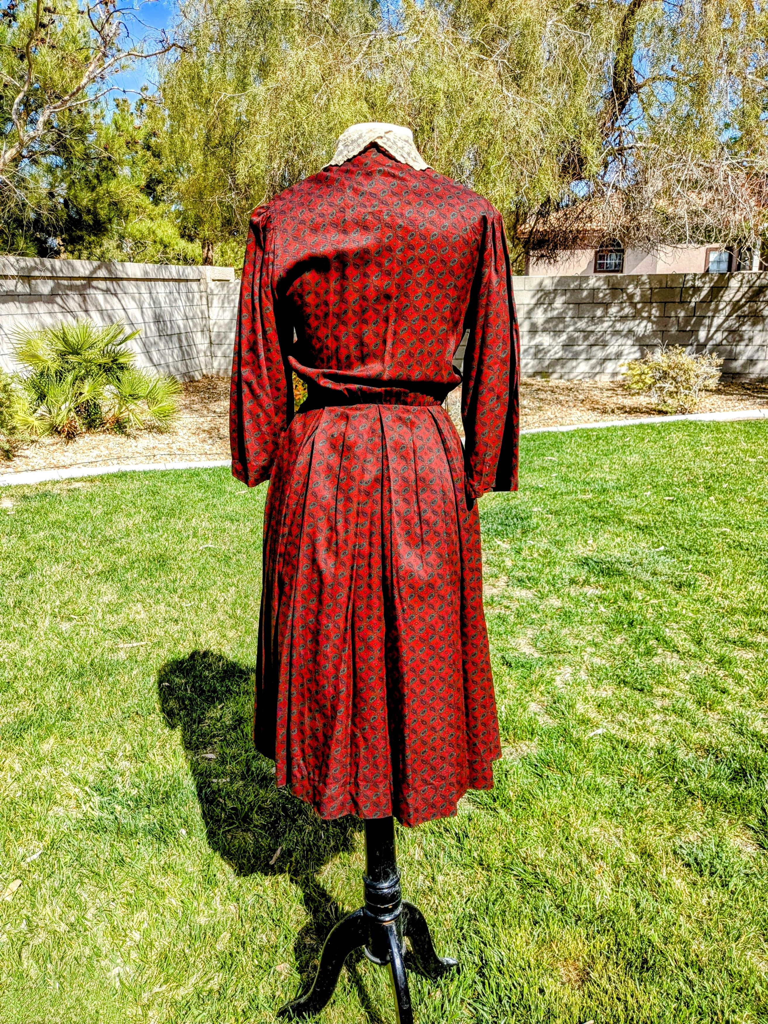 Donna Morgan VTG 1980s Donna Morgan Non-Stop-Petites Maxi Paisley Dress Size S / US 4 / IT 40 - 2 Thumbnail
