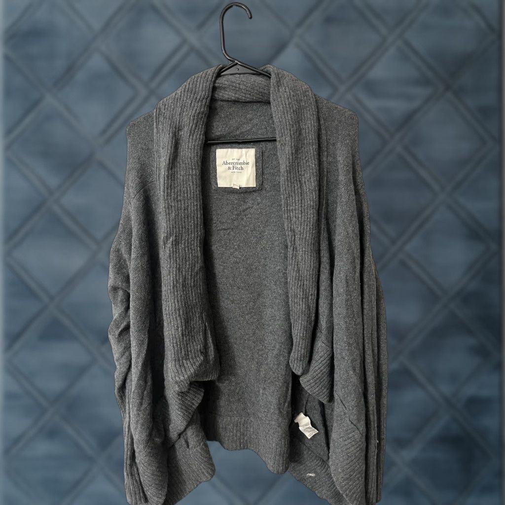 Abercrombie & Fitch Abercrombie & Fitch Cardigan Women Sweater M Open Knit Gray Wool Blend Front Open Knit Cardigan Womens M Gray Abercrombie & Fitch Sweater Size M / US 6-8 / IT 42-44 - 1 Thumbnail