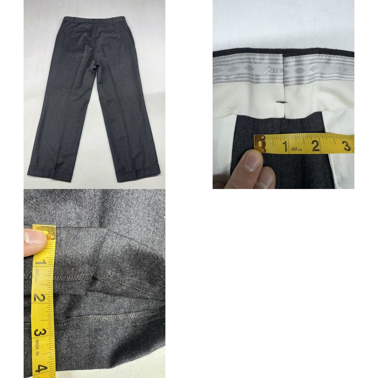 Zanella Zanella Italy Wool Dress Pants Flat Front Trousers Gray Twill (Measures 34x27) Size US 34 / EU 50 - 8 Thumbnail